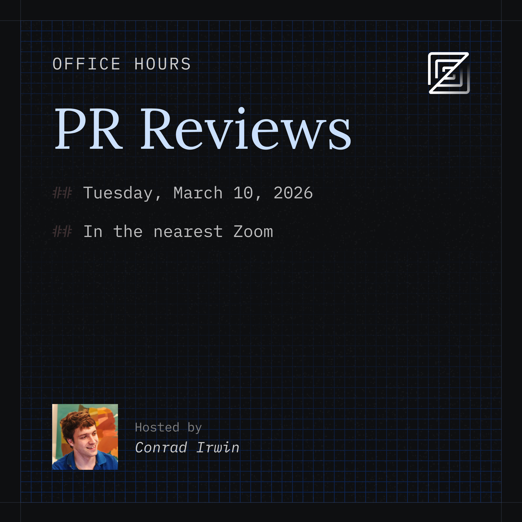Zed Office Hours: PR Reviews with Conrad Irwin
