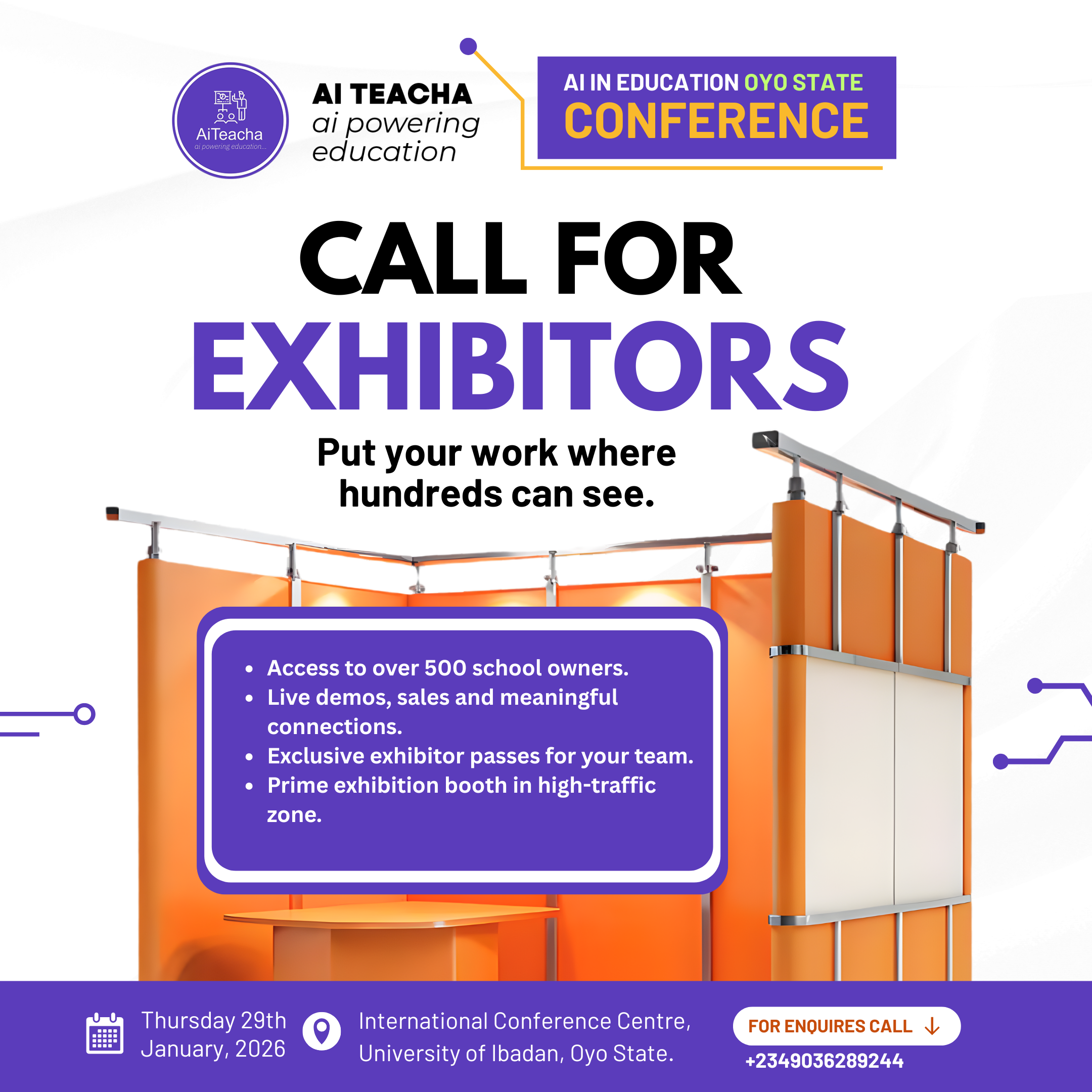 Exhibition Packages for the AI IN EDUCATION Oyo Conference 2026