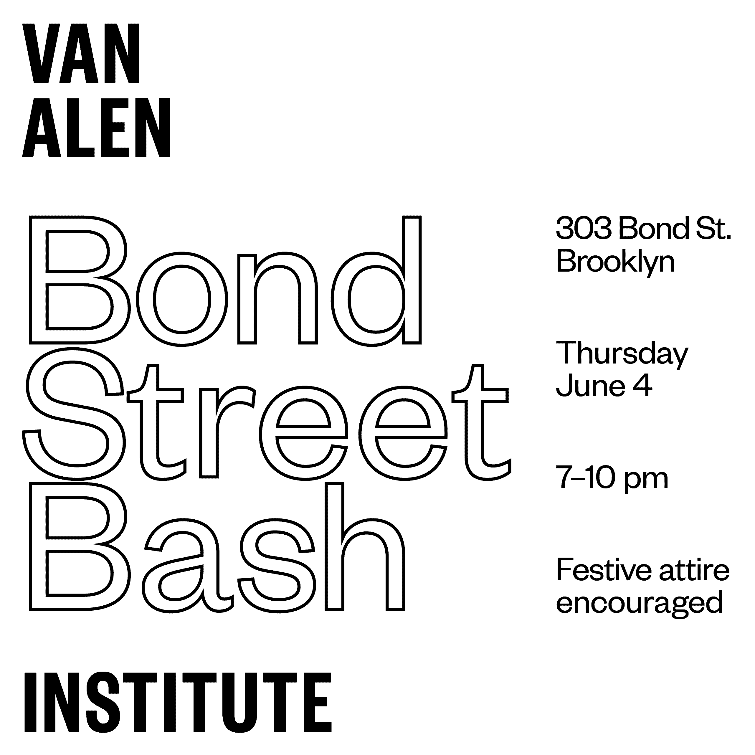 Cover art for #Bond Street Bash 2026 — Van Alen Institute