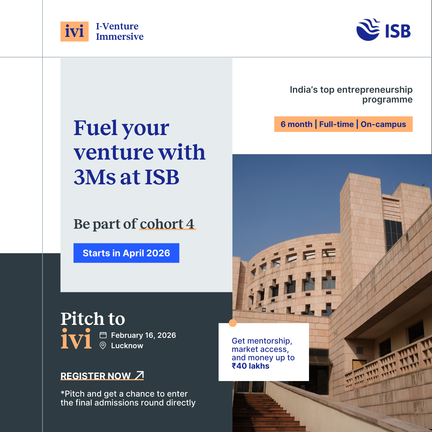 Pitch to ivi | Lucknow edition | February 16, 2026, | 10:00 AM - 3:00 PM