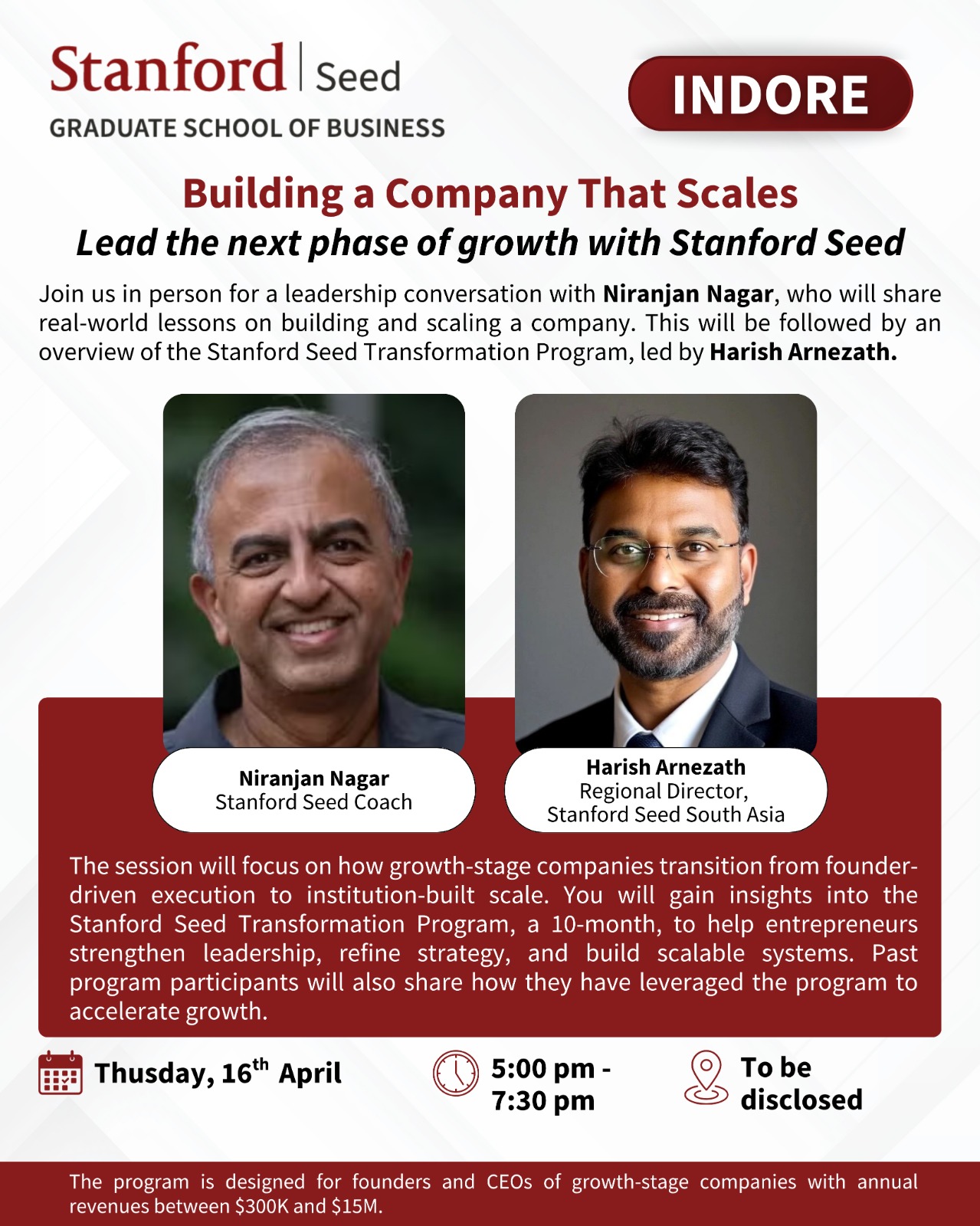 Stanford Seed-Indore Info Session