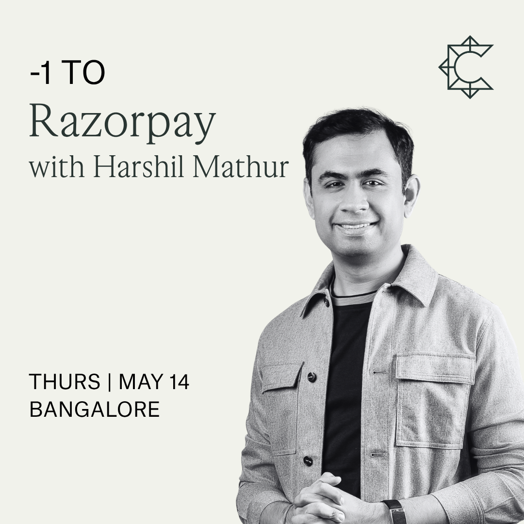 -1 to Razorpay with Harshil Mathur | South Park Commons (BLR)
