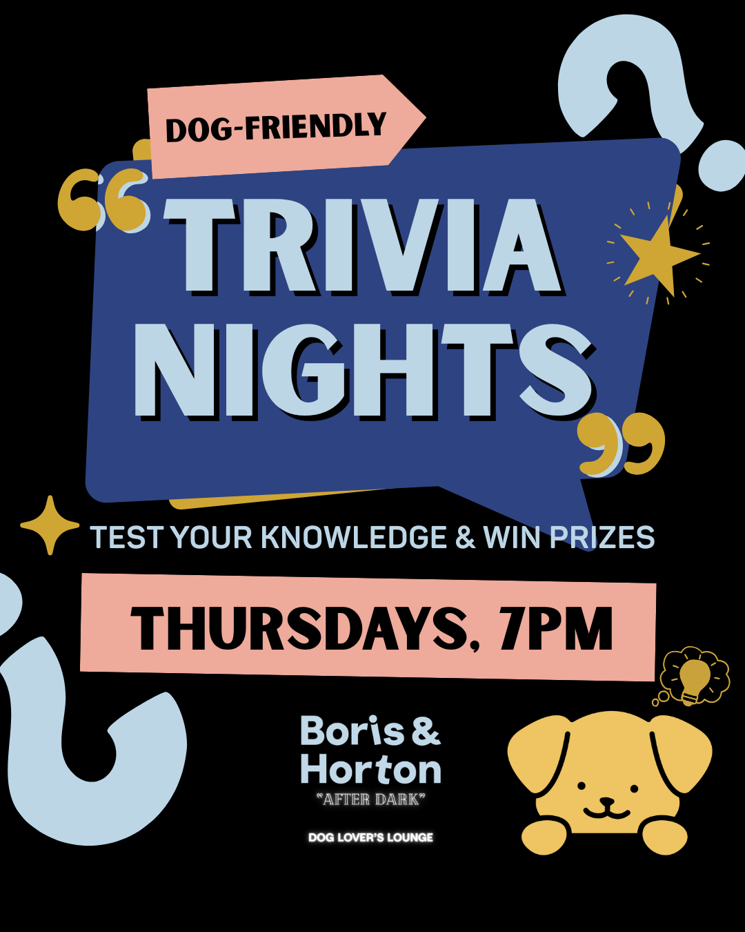 Dog-Friendly Trivia at Boris & Horton