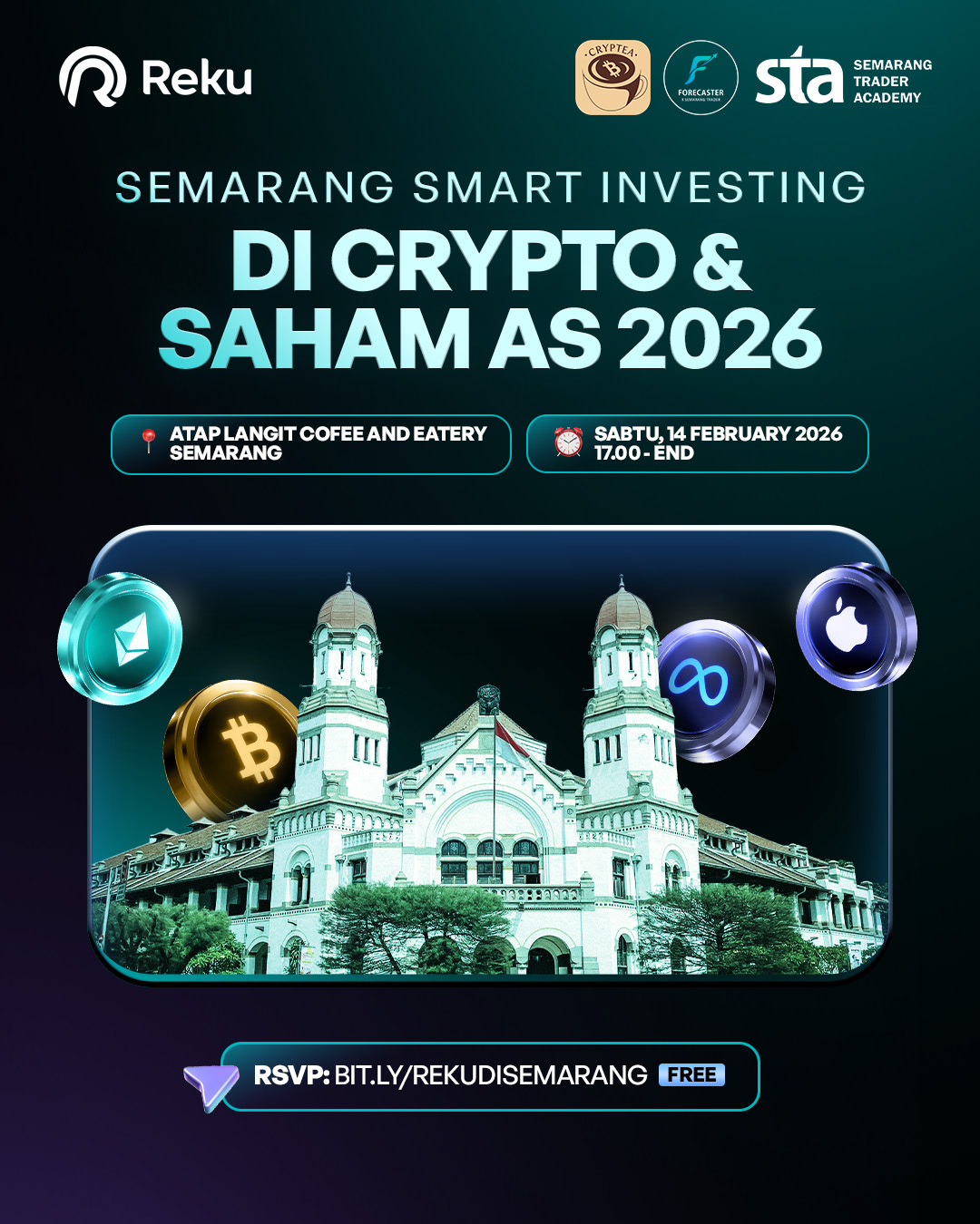 Reku with Forecaster X Semarang Trader Academy: Smart Investing di Crypto & Saham AS