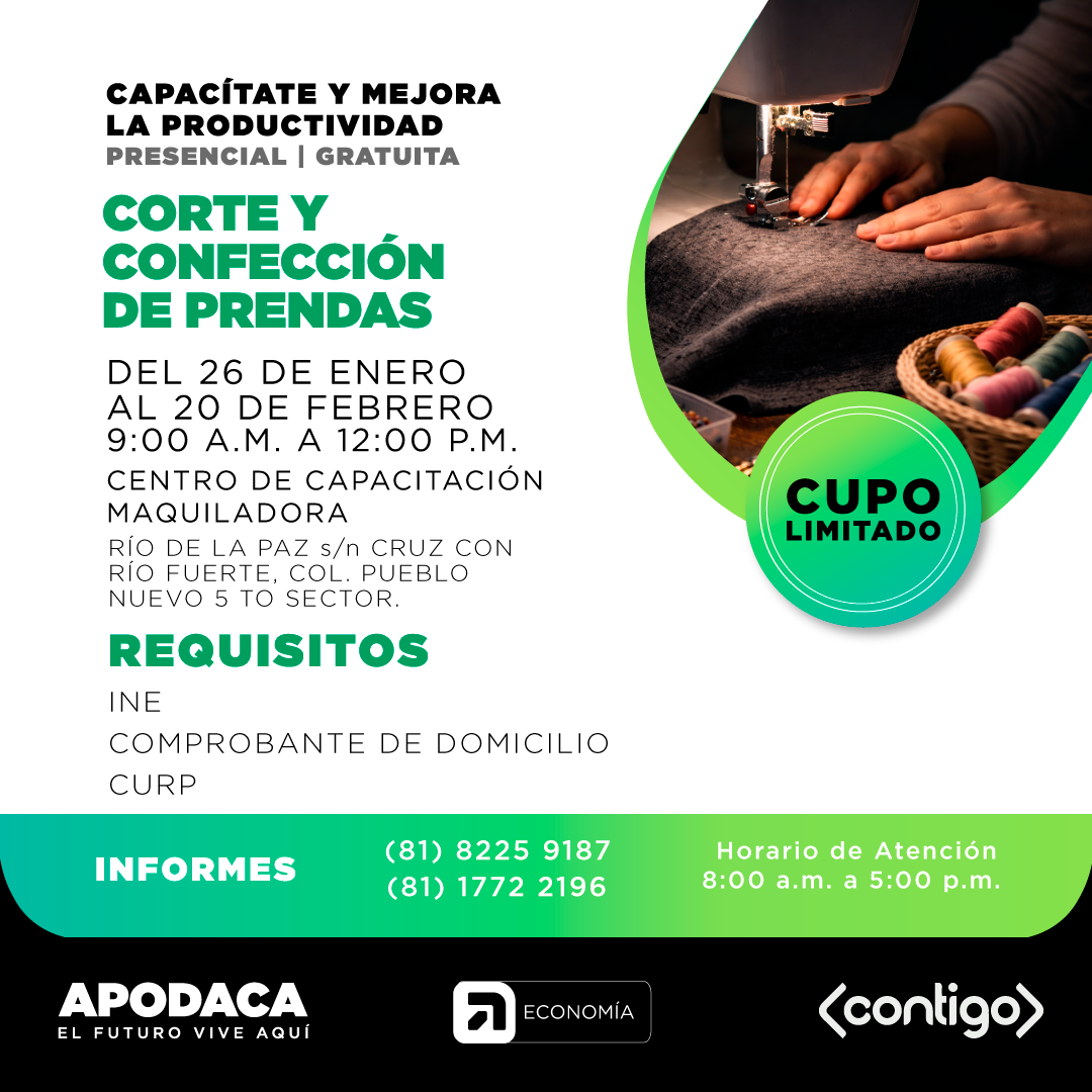 CORTE Y CONFECCION DE PRENDAS (PRESENCIAL)