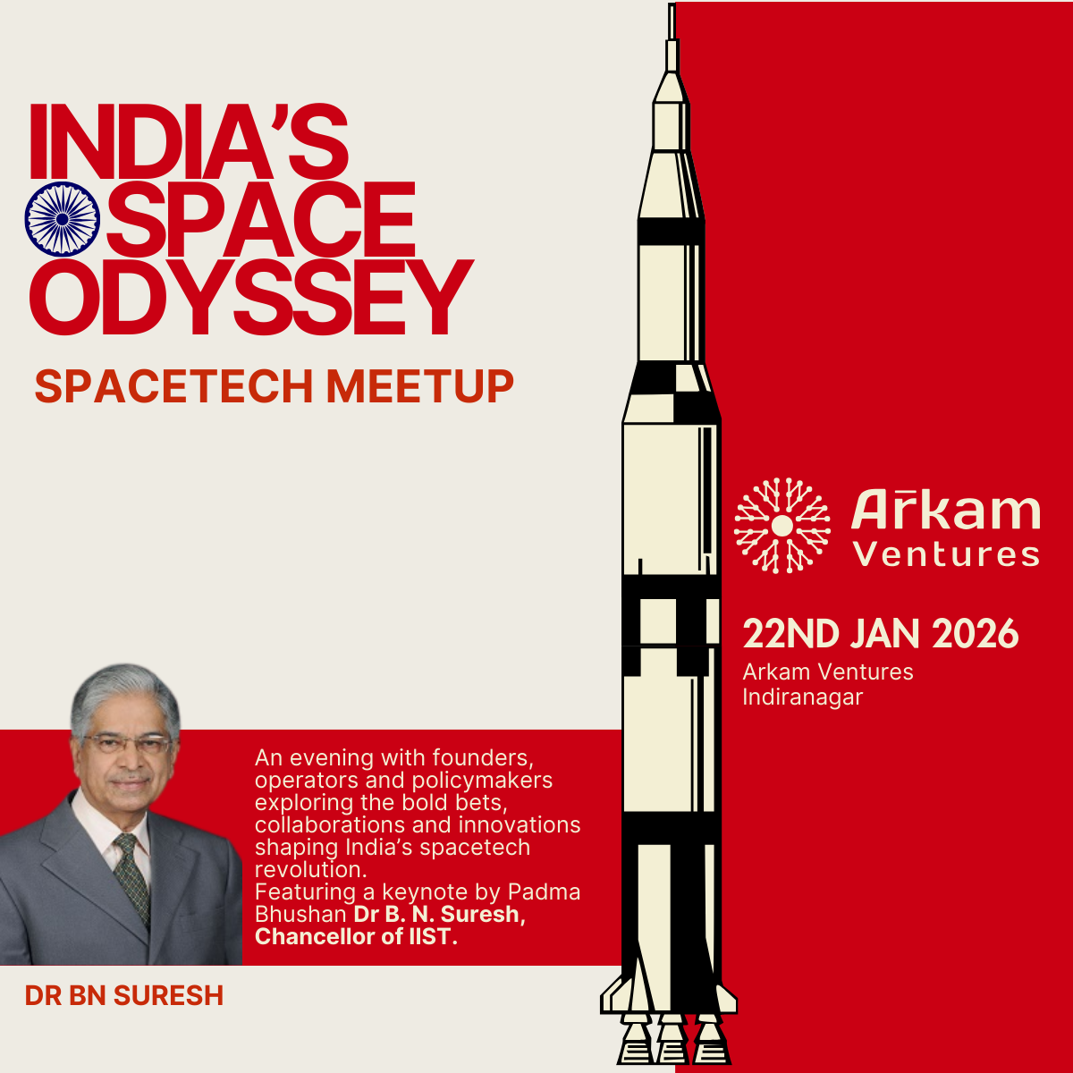 Indias Space Odyssey with Dr BN Suresh | Arkam Ventures