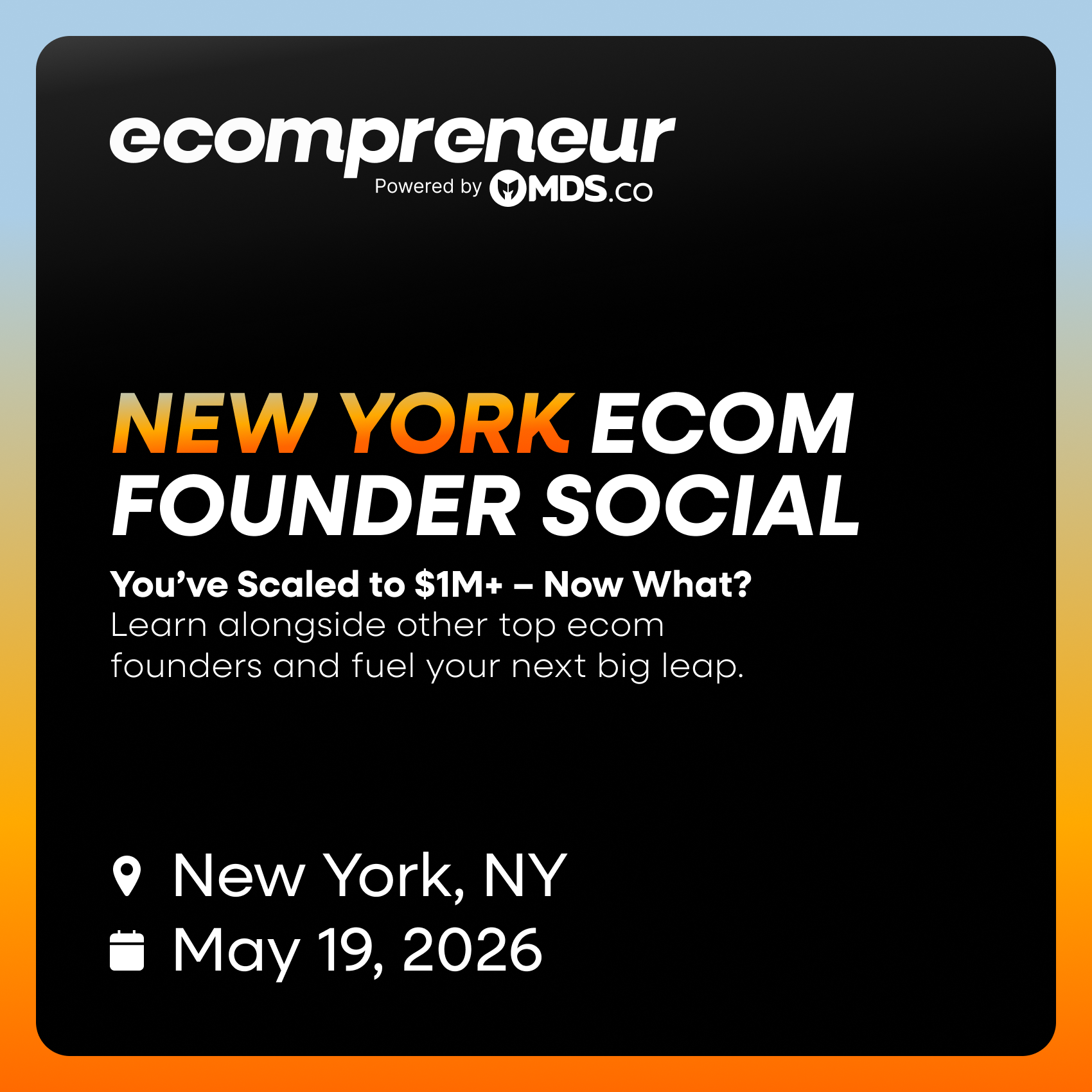 New York Ecom Founder Social May 2026