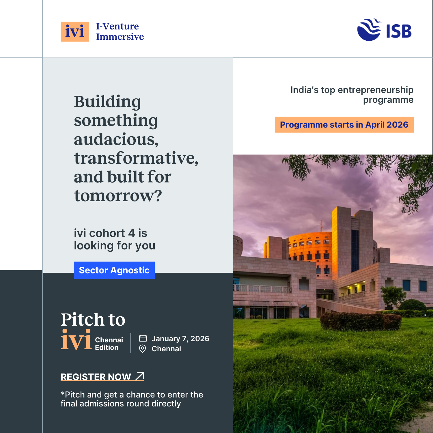 Pitch to ivi | Chennai edition | January 7, 2026 | 10:00 AM - 3:00 PM