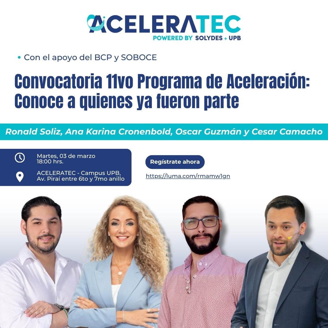 Convocatoria 11vo Programa de Aceleración auspiciado por: BCP y SOBOCE (Santa Cruz)