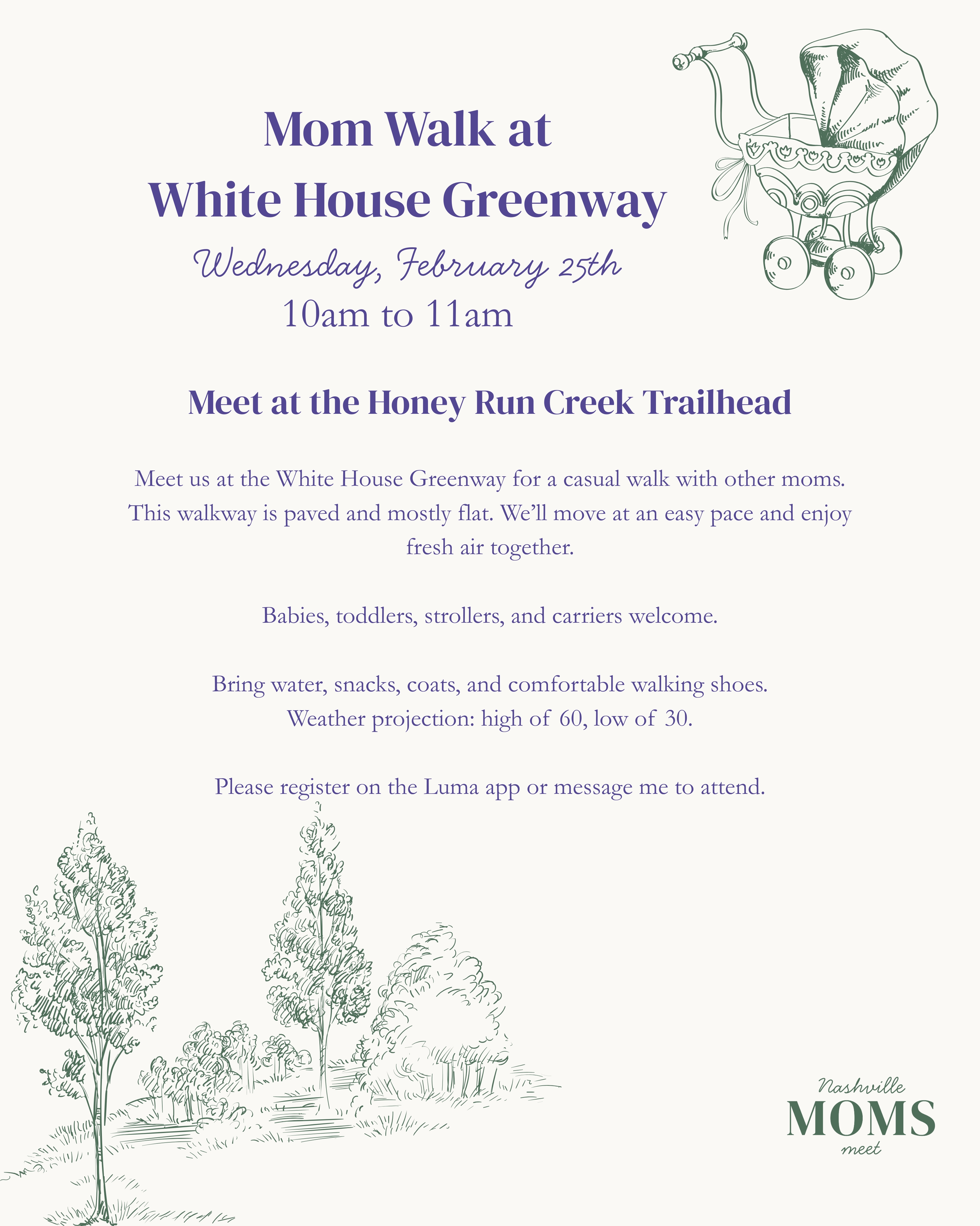 Mom Walk at the White House Greenway