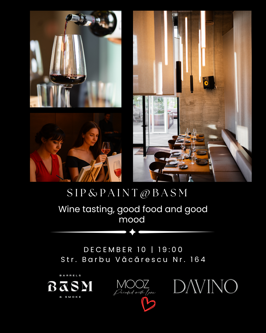 Sip&Paint @ BASM - Wine tasting, good food and good mood - Christmas edition