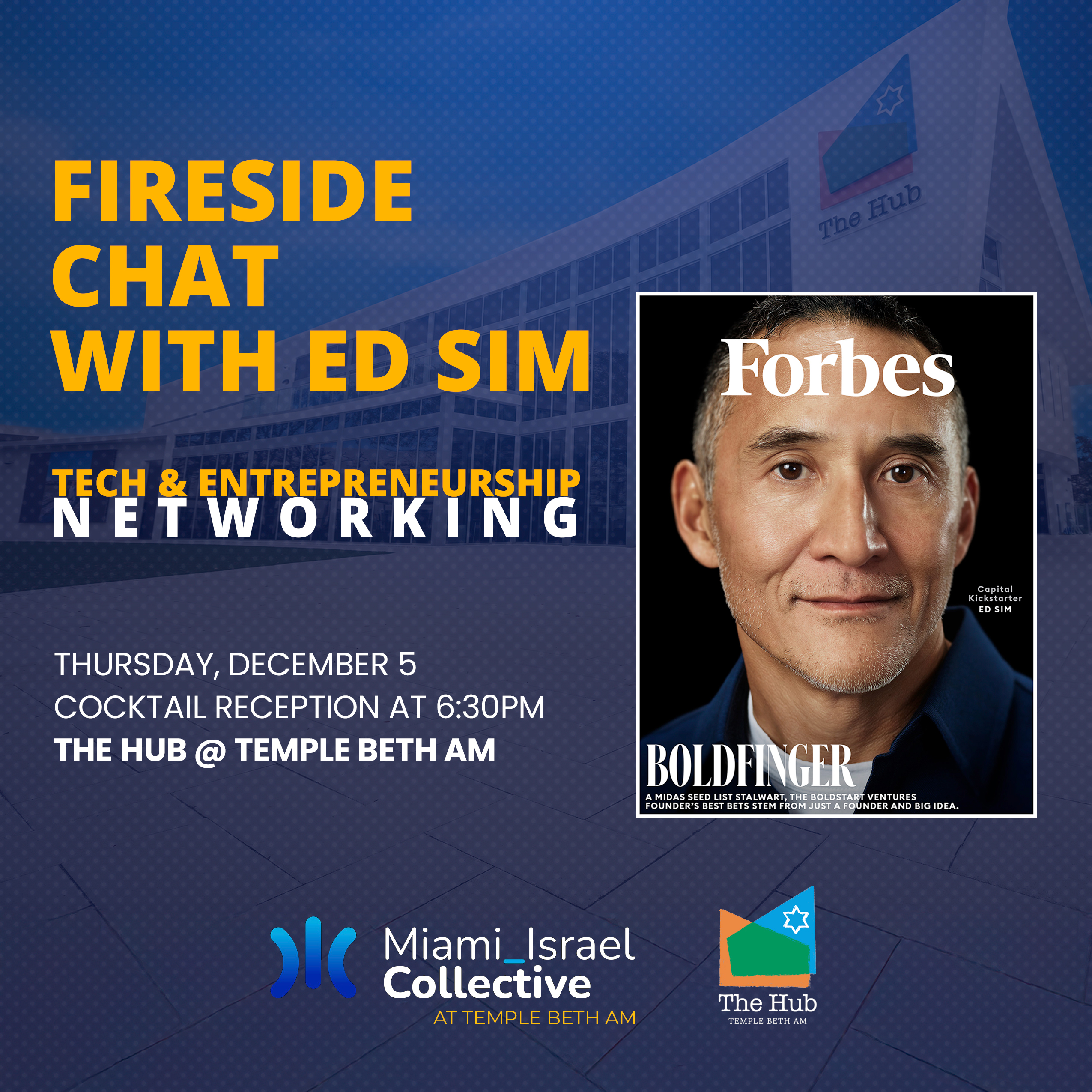 Reception & Fireside Chat with Ed Sim Luma event cover