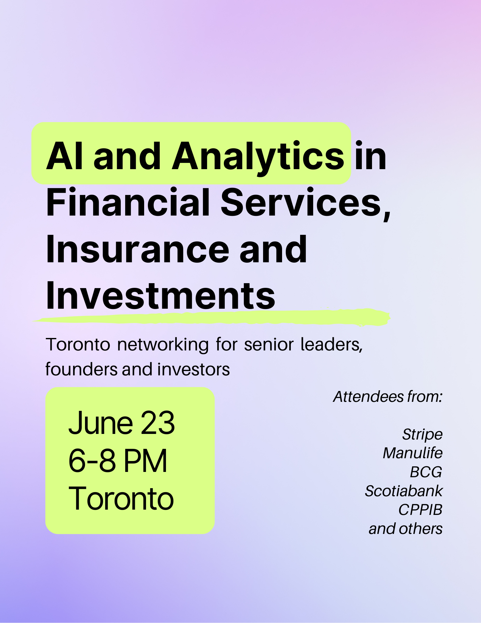 AI & Analytics in Financial Services, Insurance & Investments