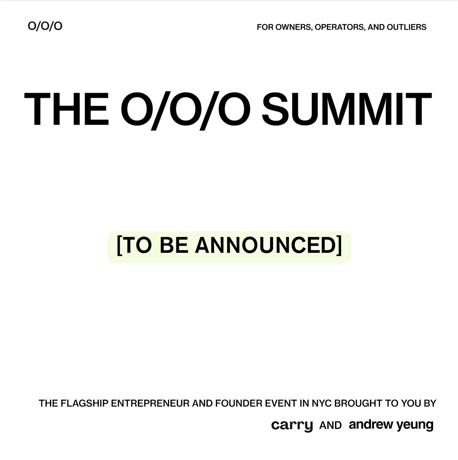 The OOO Summit 2026 | The Flagship NYC Entrepreneurship Event