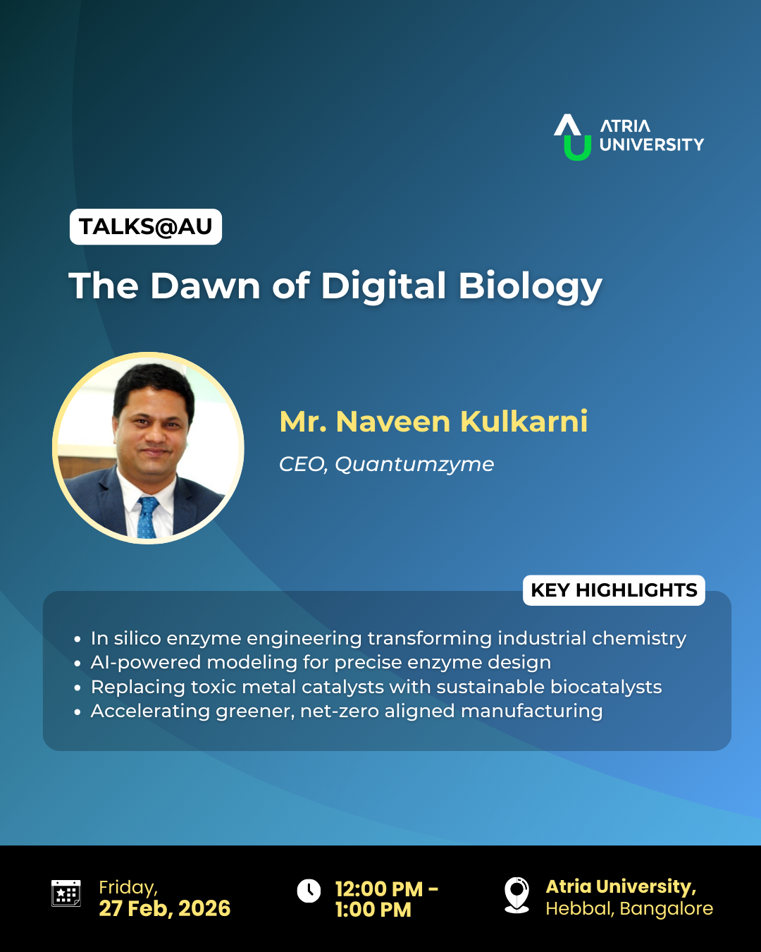 Talks@AU | The Dawn of Digital Biology