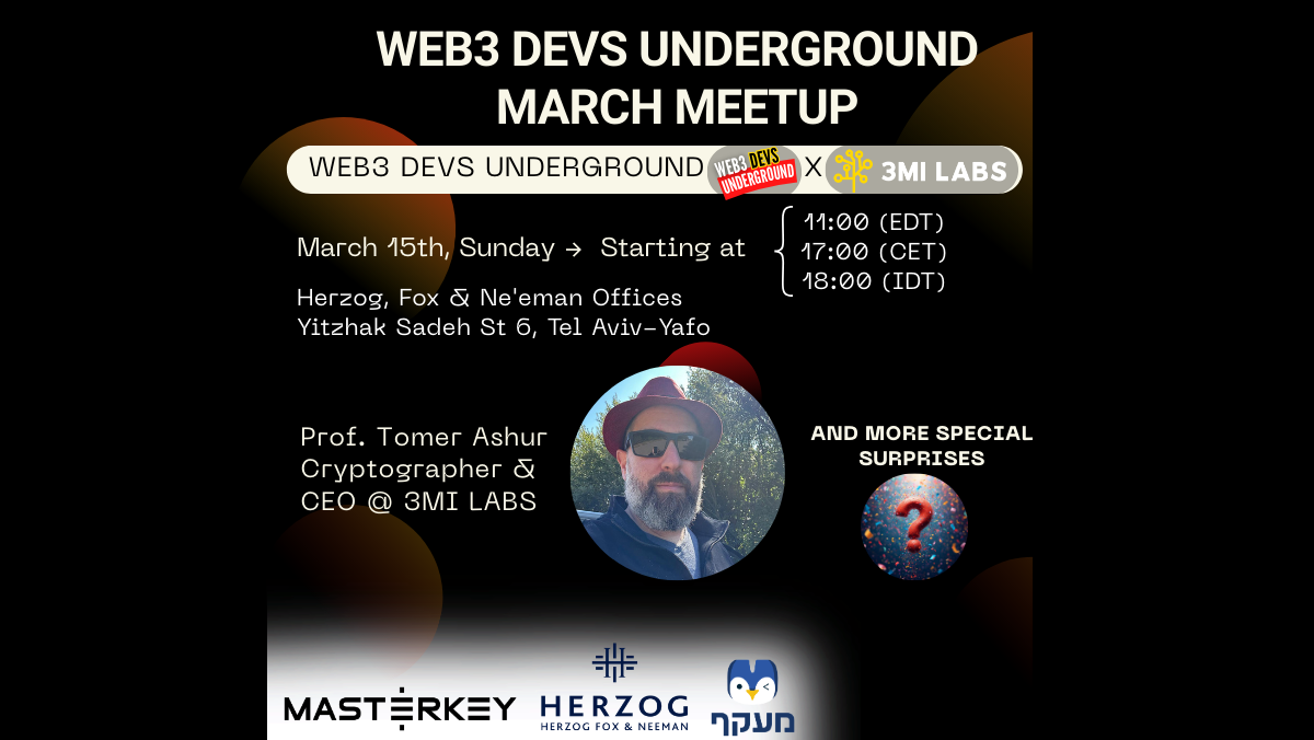 Event Postponed - Monthly Meetup of the Web3 Developers Underground community