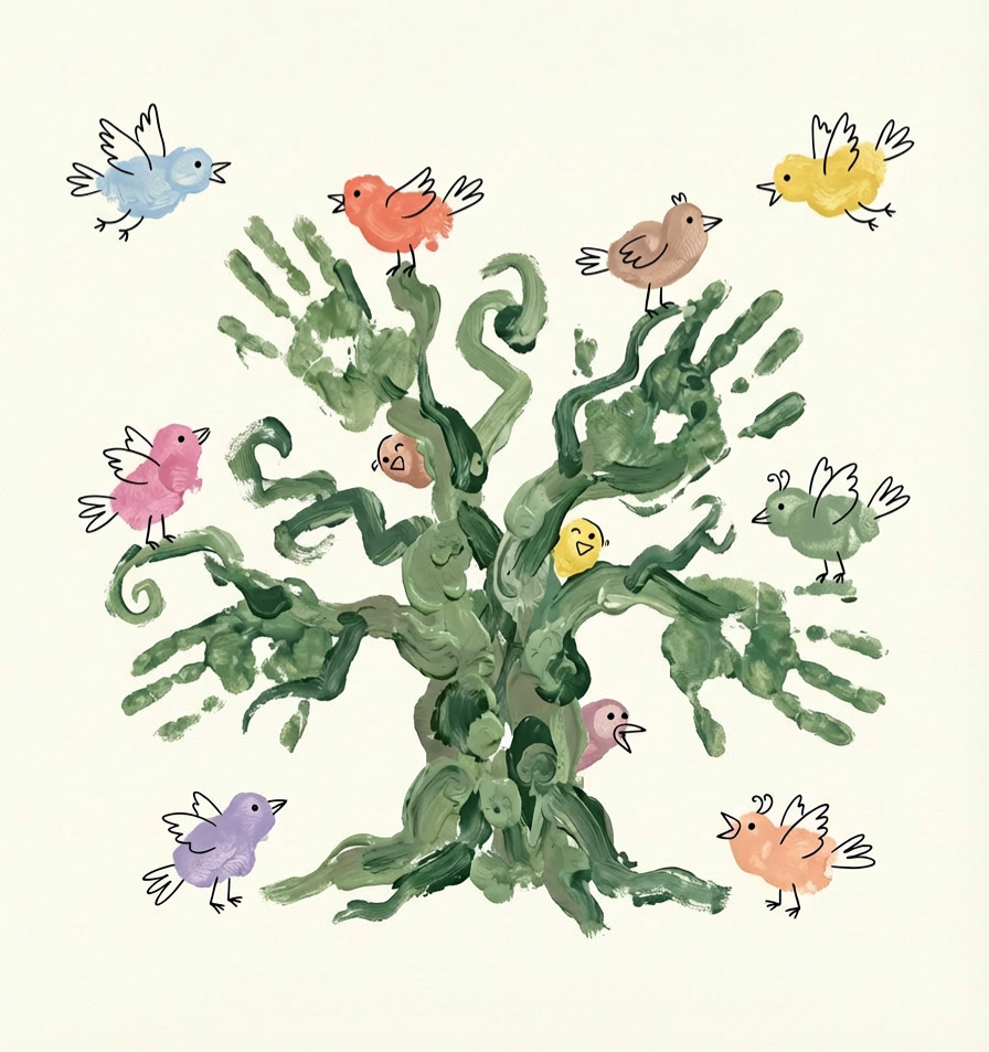 Cover art for #Little Birds, Big Trees: A Playful Outdoor Finger Painting Workshop — Huddart Park