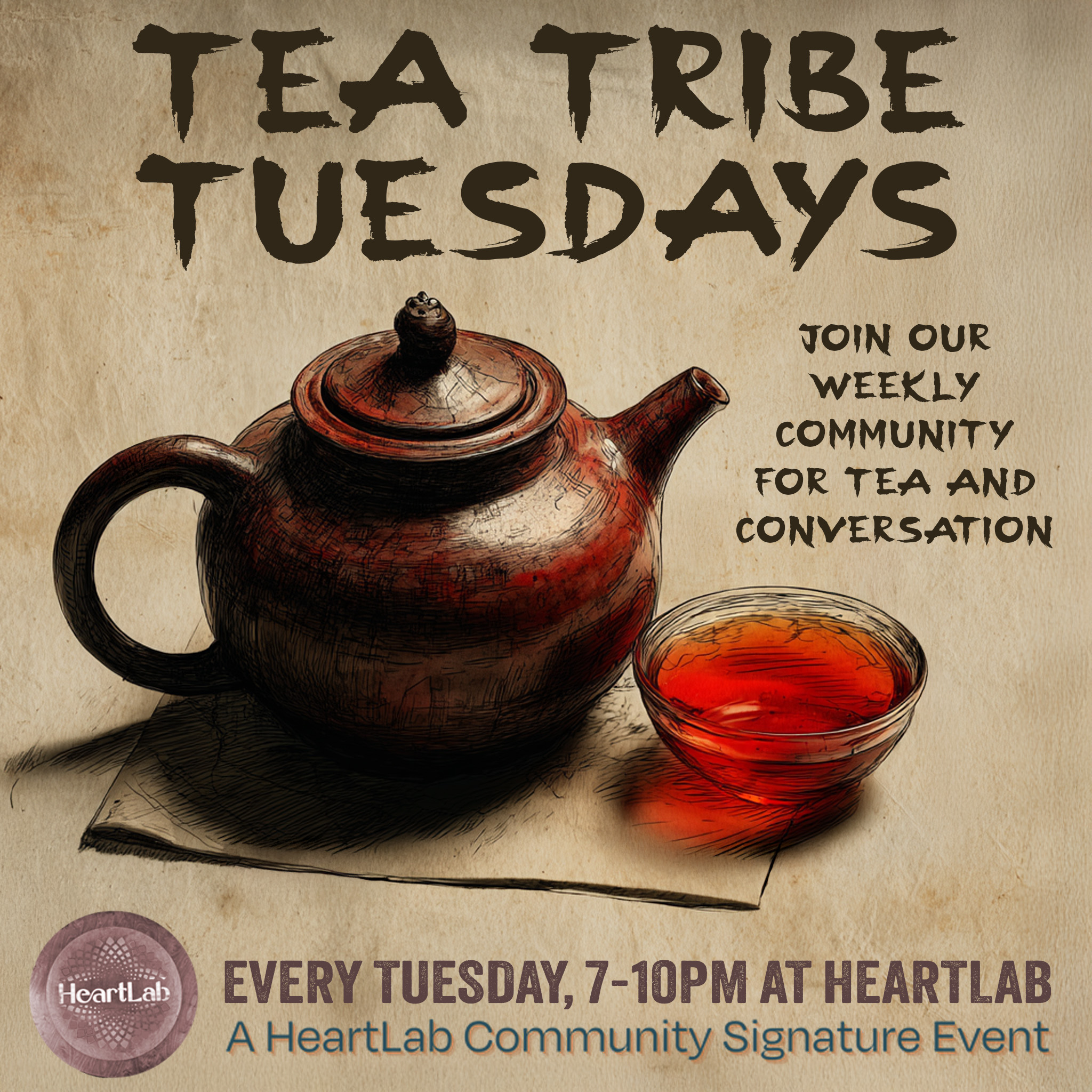 Flyer for Tea Tribe Tuesdays