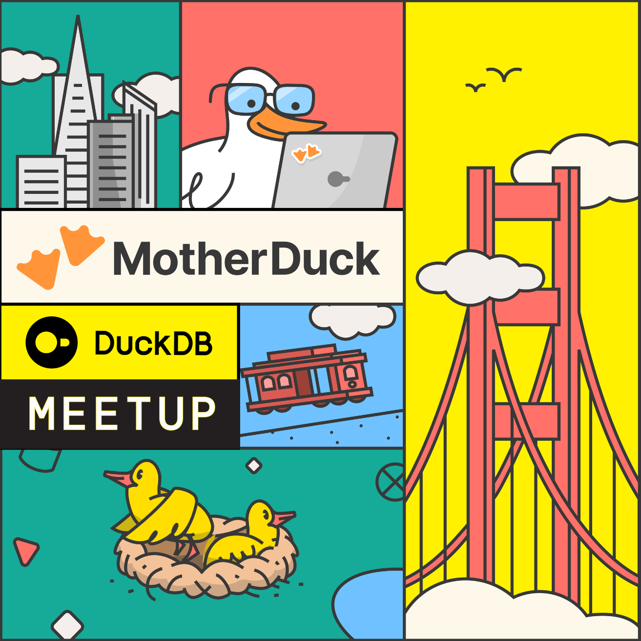 Cover art for #MotherDuck + DuckDB June Meetup — San Francisco, CA
