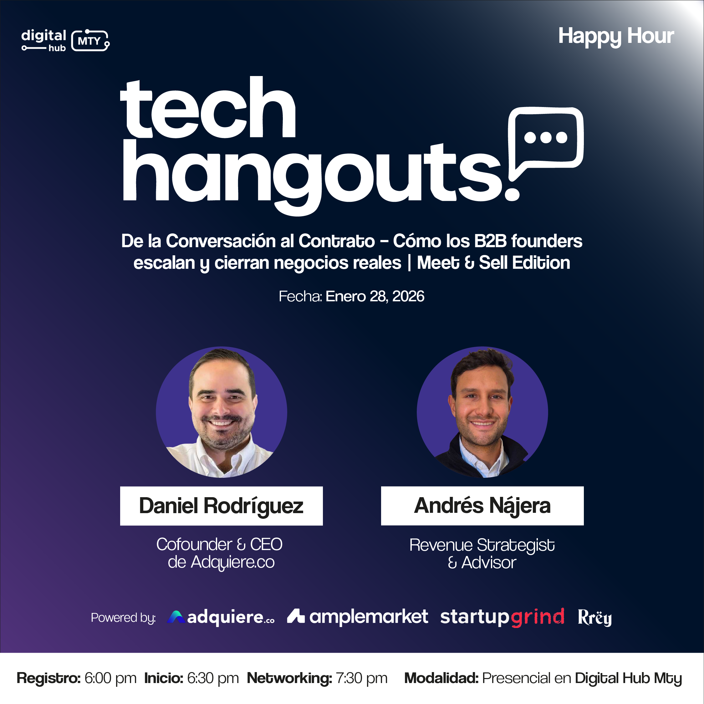Tech Hangout:  De la Conversación al Contrato – Cómo los B2B founders escalan y cierran negocios reales | Meet & Sell Edition