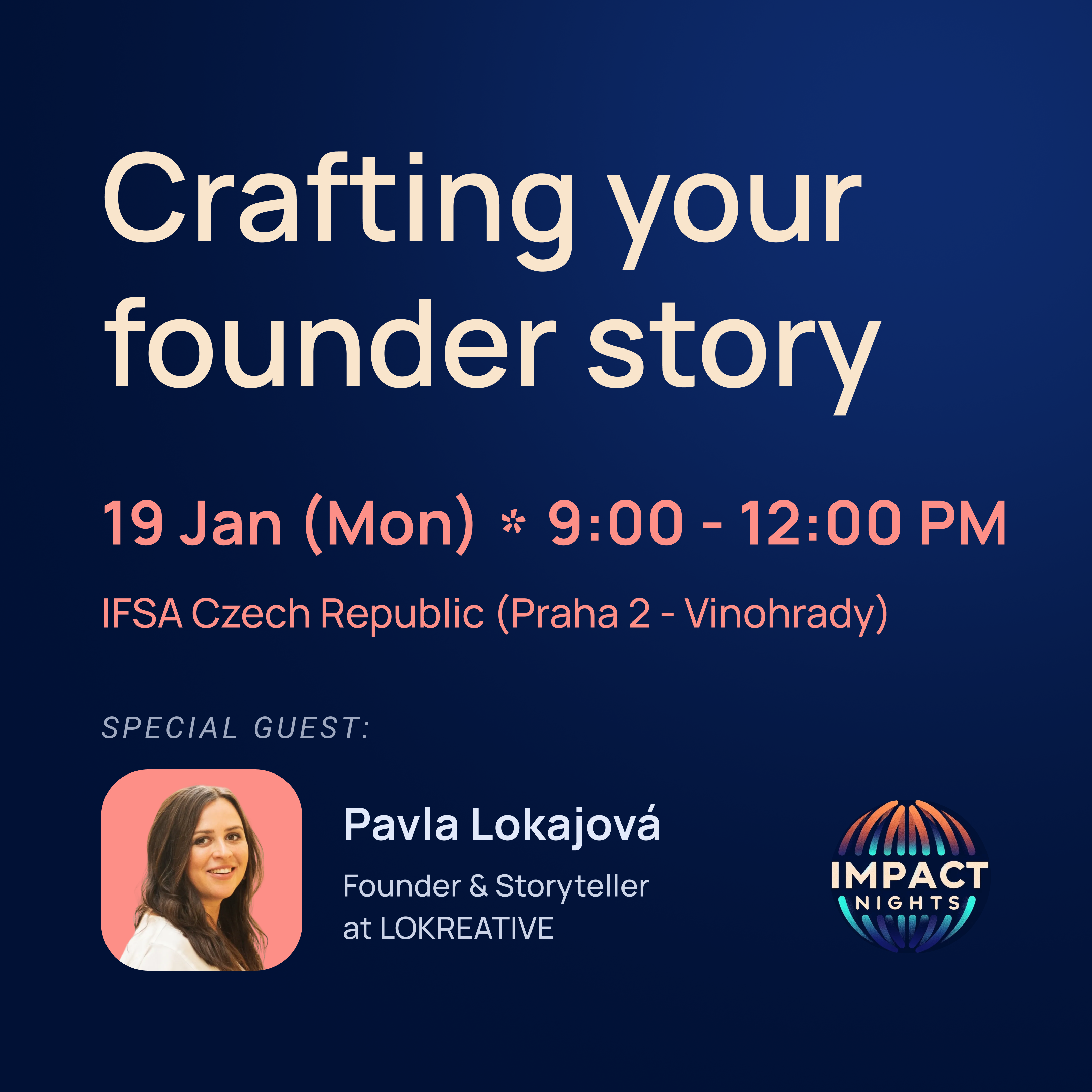Impact Breakfast with Pavla Lokajová — Crafting your founder story
