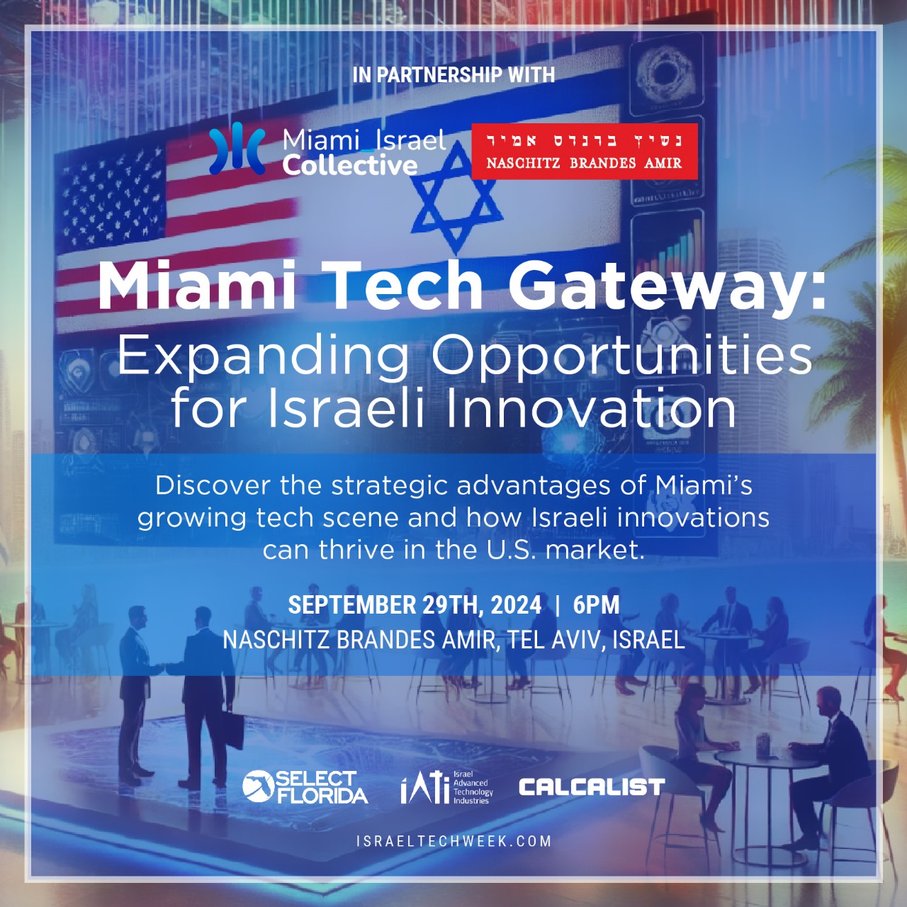 Miami Tech Gateway, the first Israel Tech Week event Luma event cover