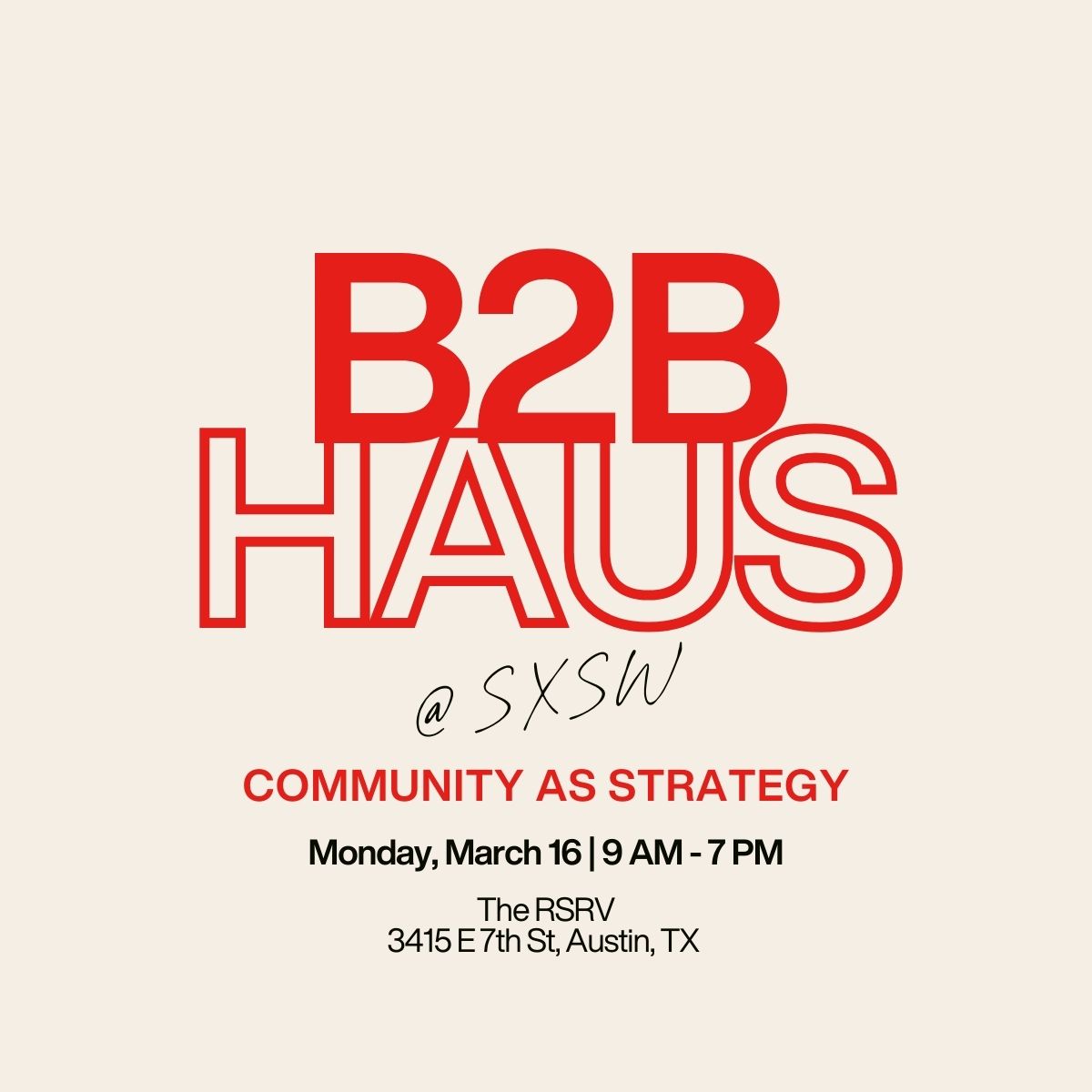 B2B HAUS at SXSW