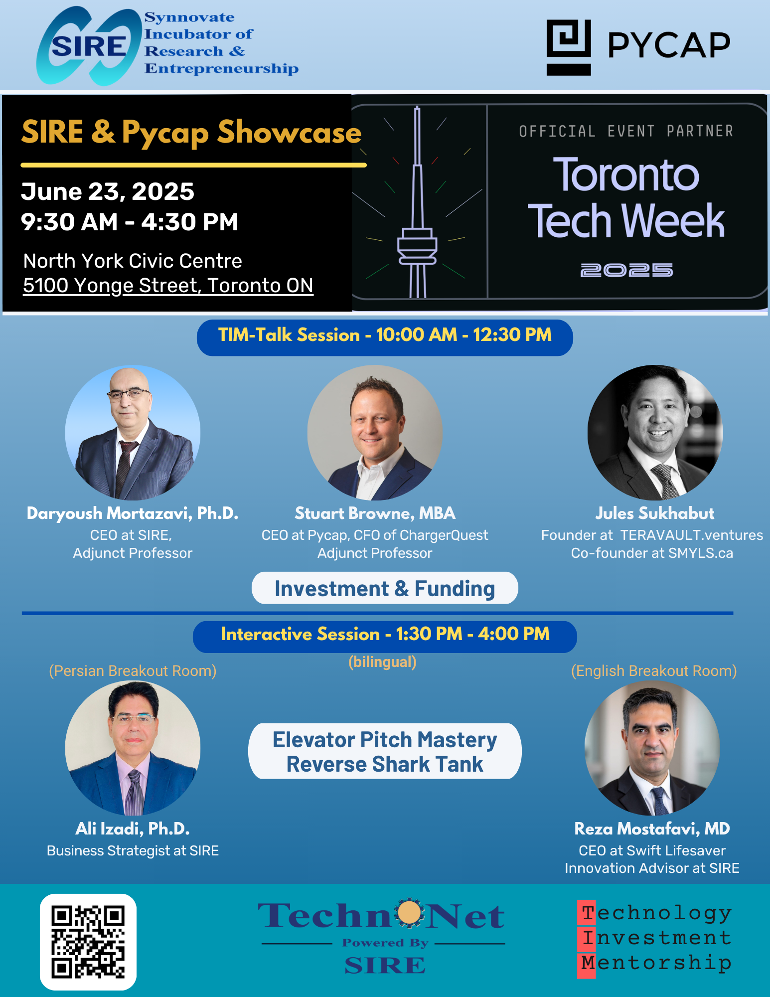 TechnoNet: SIRE & Pycap Showcase - Toronto Tech Week