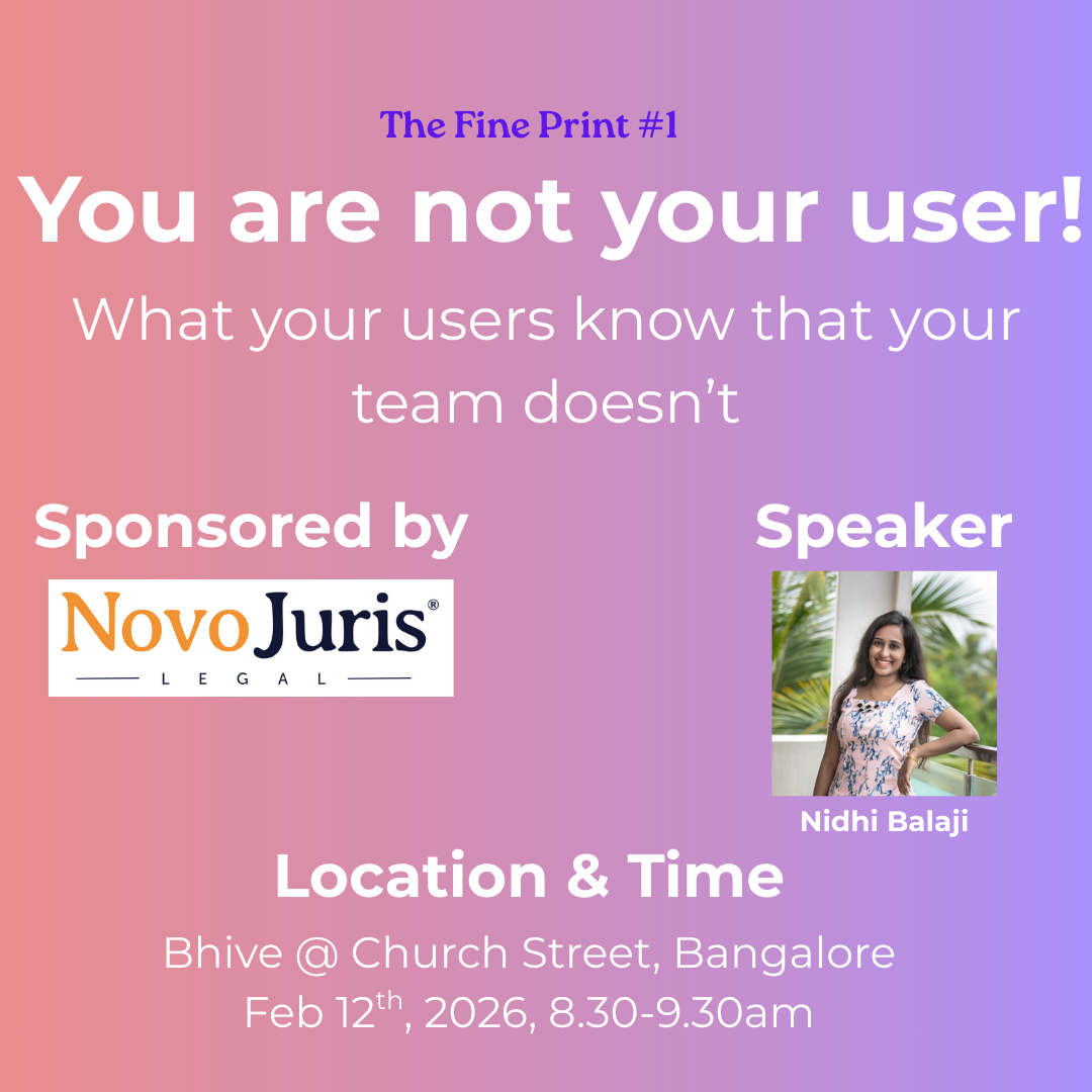 NovoJuris - The Fine Print #1:  You Are Not Your User: What Your Users Know That Your Team Doesn’t