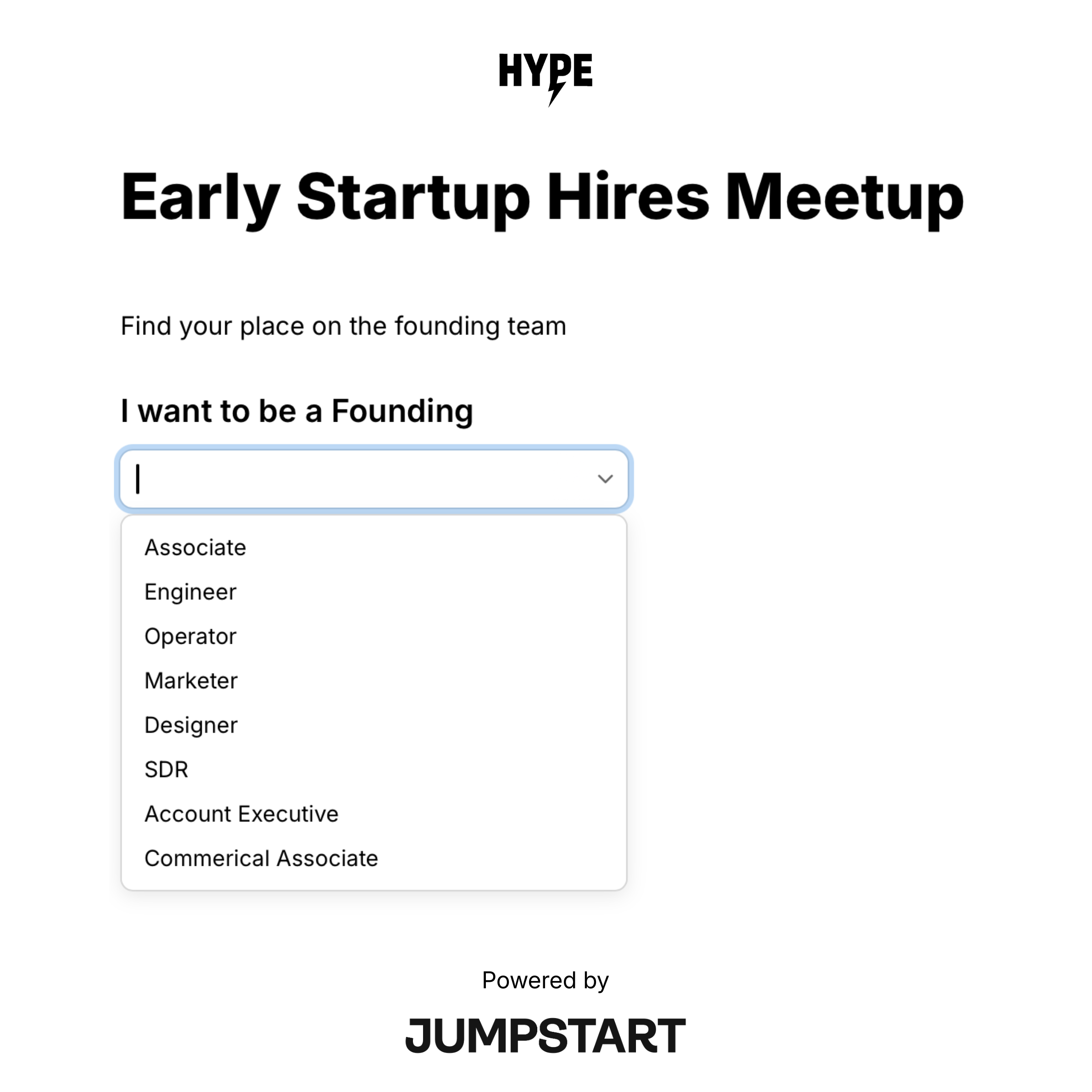 Early Startup Hires Meetup by HYPE & JUMPSTART