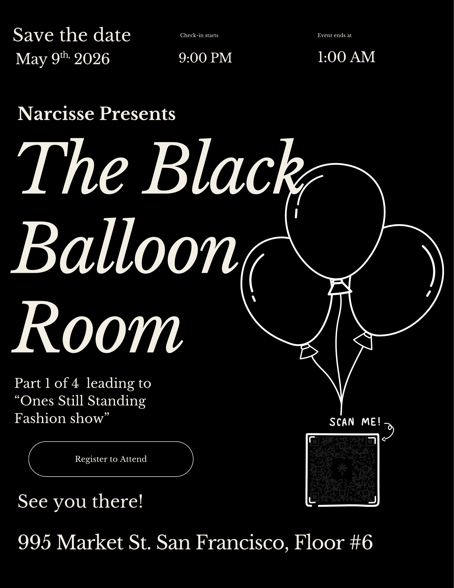 The Black Balloon Room - Open Registration