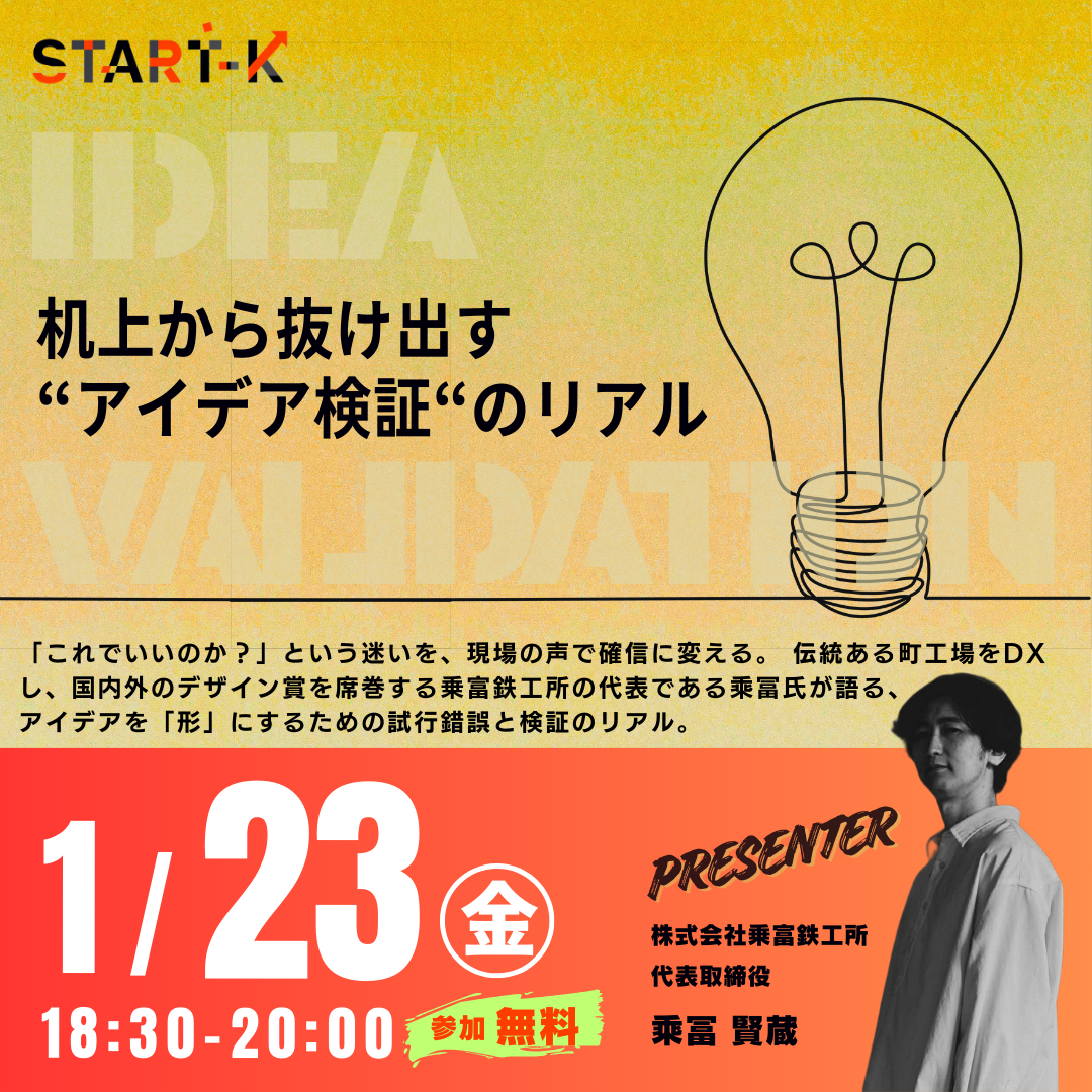 START-Kコミュニティイベント #7『机上から抜け出す“アイデア検証”のリアル』
