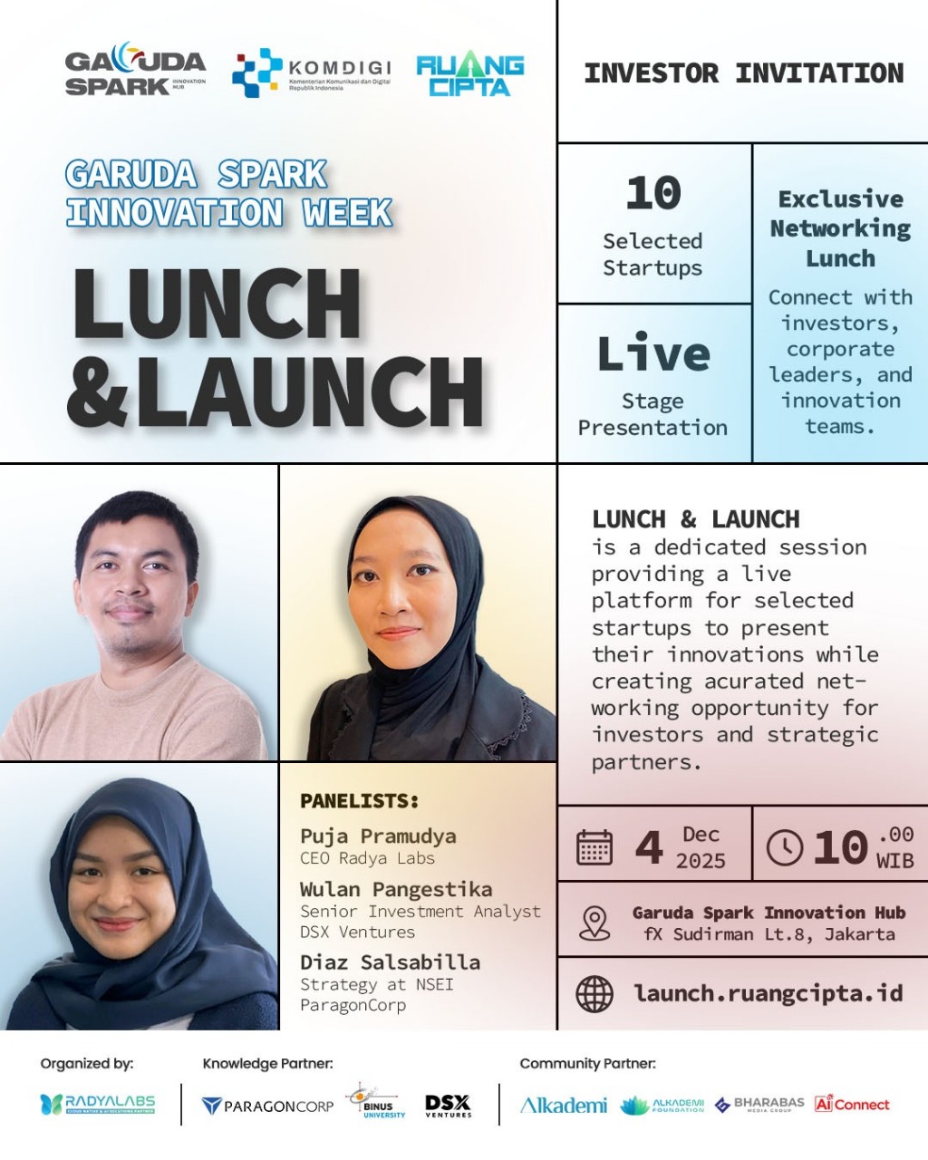 Lunch & Launch – Investor Networking & Startup Showcase