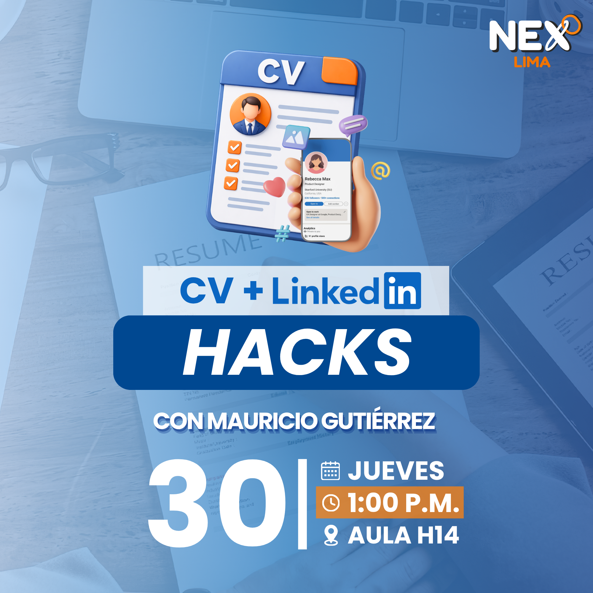 CV & LinkedIn hacks: tu primera carta de presentación - Jueves 30, H14