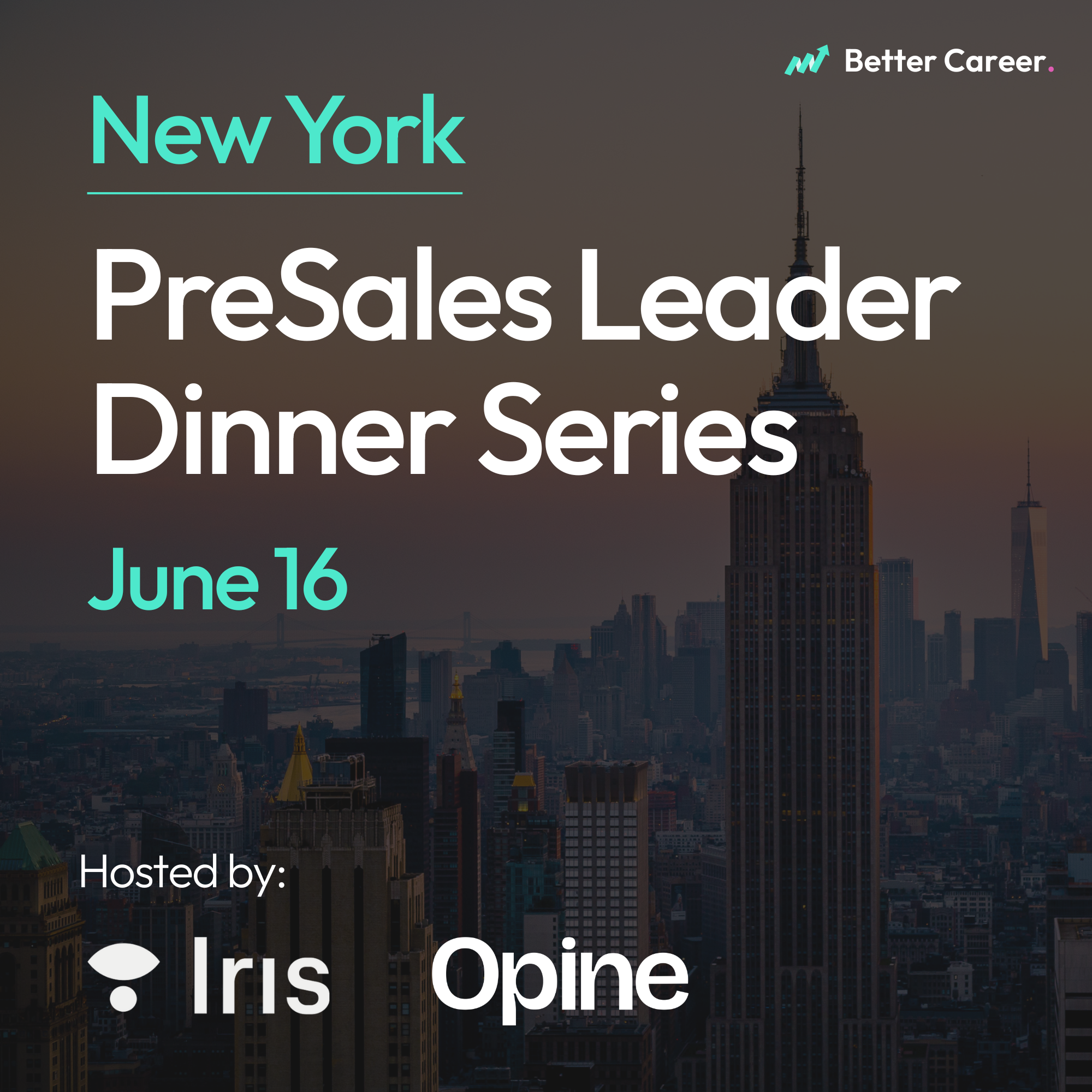 Cover art for #PreSales Leader Dinner Series [New York] — New York, New York