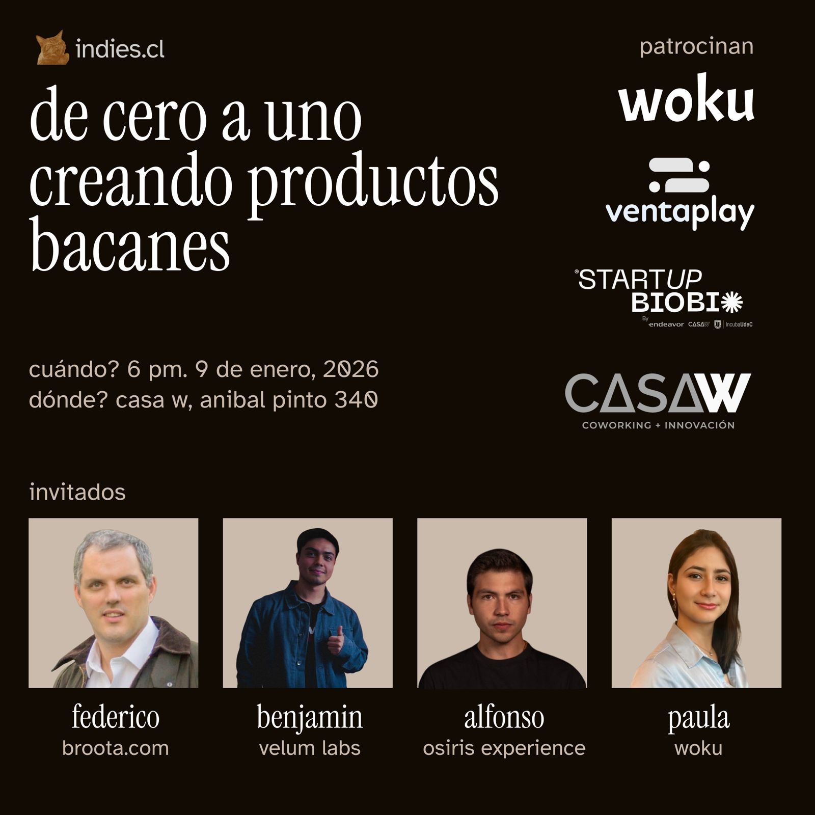 de cero a uno creando productos bacanes. indies.cl en concepción