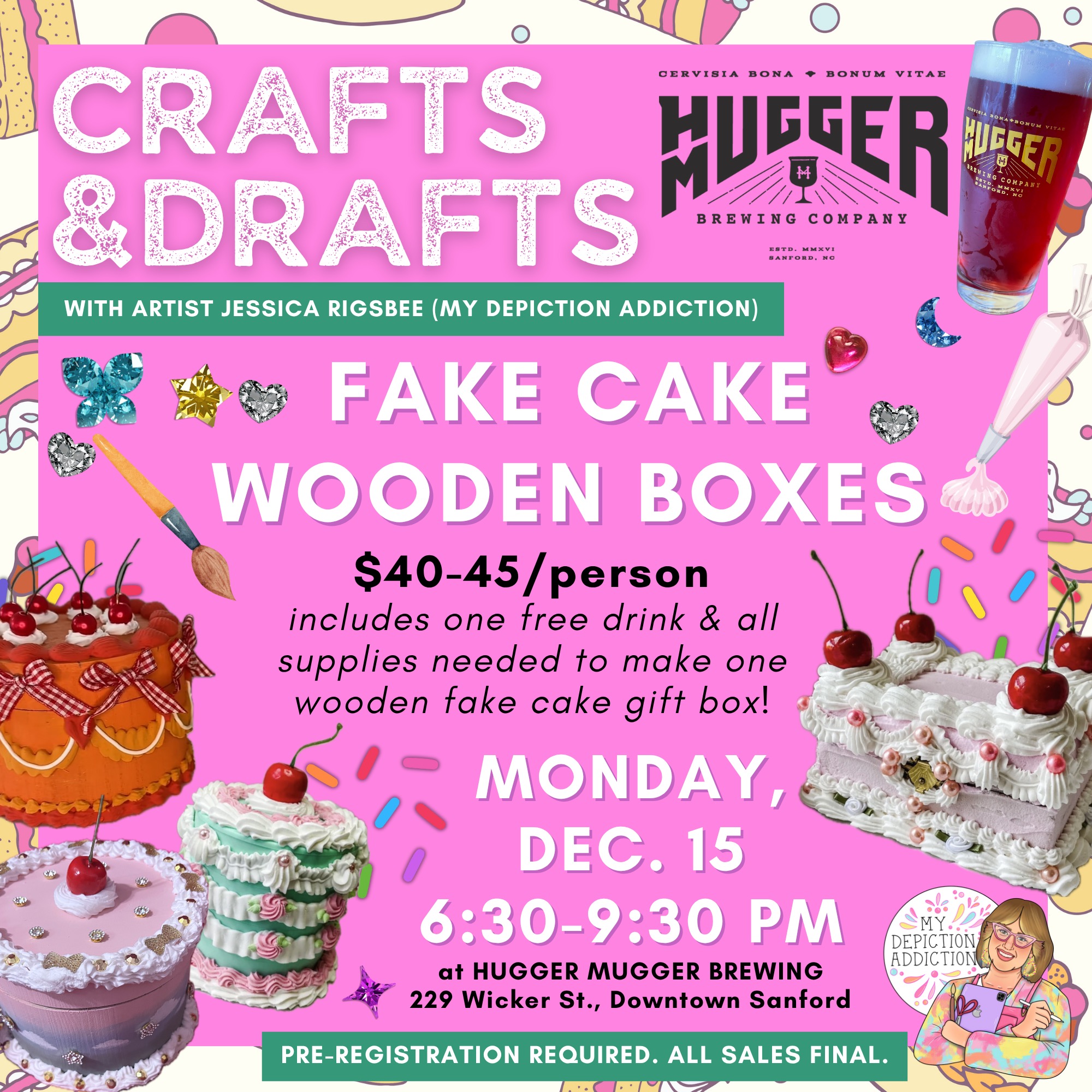 🎂 Fake Cake Wooden Gift Boxes @ Hugger Mugger Brewing