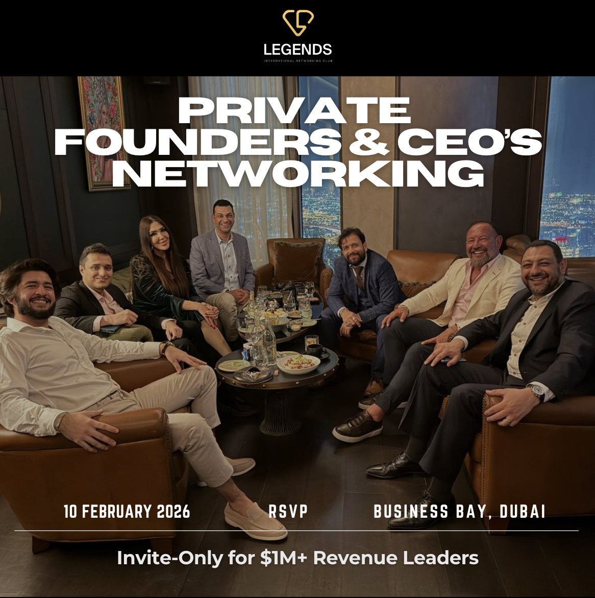 Private Networking Event | 8 Seats for Founders & Senior Executives ($1M+ Revenue)