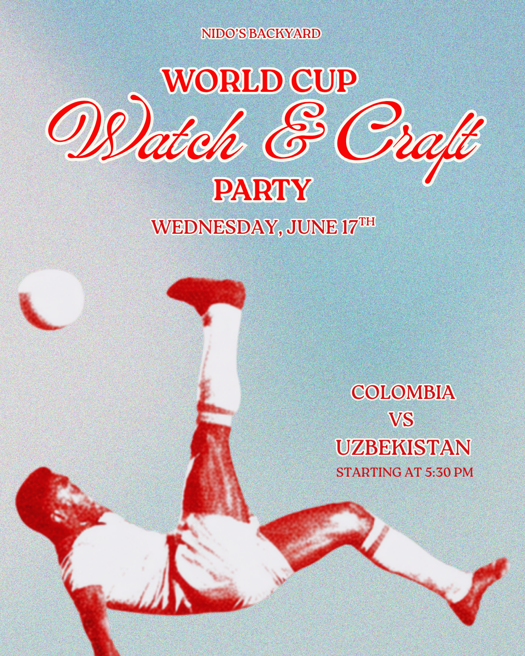 Cover art for #World Cup Watch & Craft Party- Colombia vs Uzbekistan — NIDO's BackYard