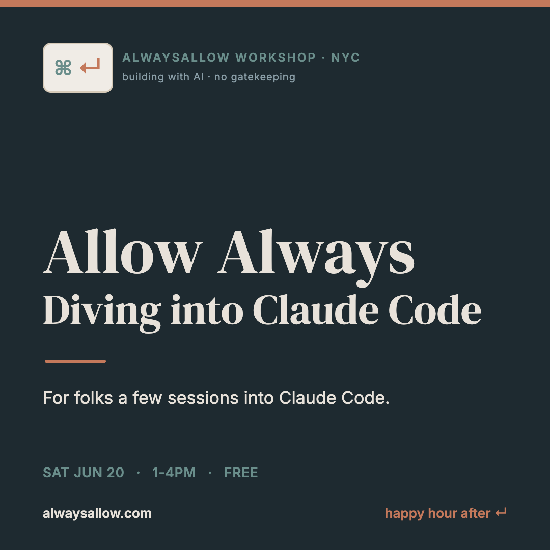Cover art for #Allow Always: Diving into Claude Code — New York, NY