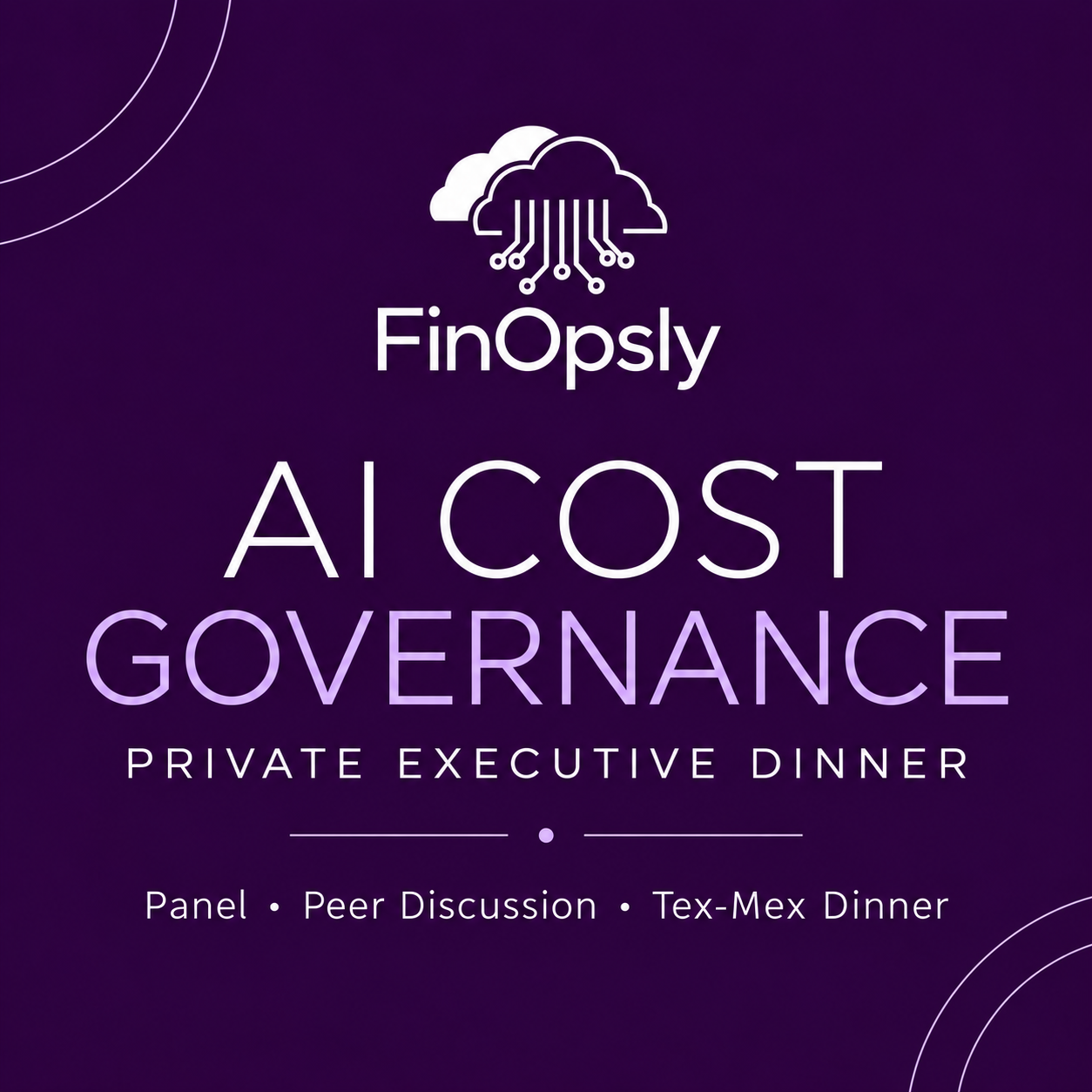 Panel de gouvernance des coûts AI de FinOpsly + Dîner