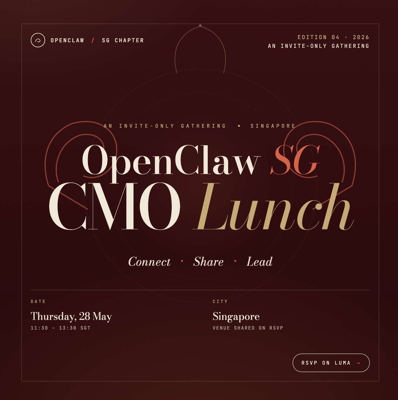 Cover art for #OpenClaw SG CMO Lunch — Singapore