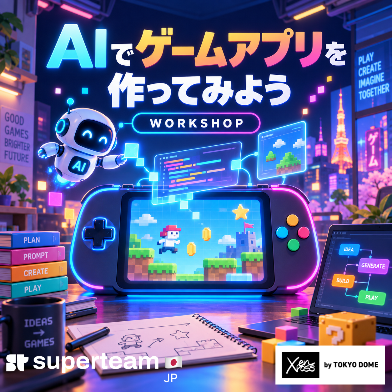 AIでゲームアプリを作ってみよう ── 実践ワークショップ | Superteam Japan × enXross DAO by TOKYO DOME