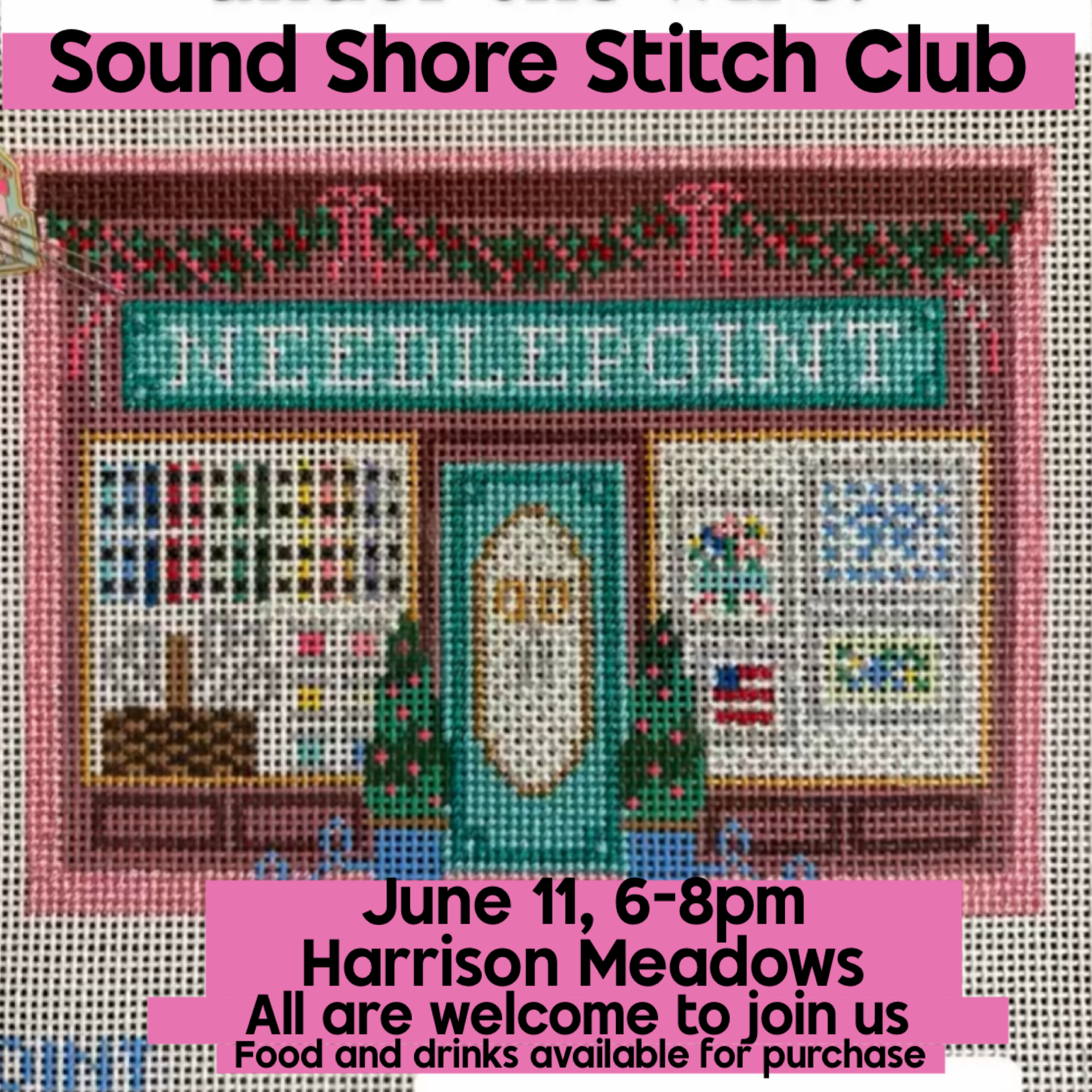 Cover art for #Sound Shore Stitch Club June Stitch Night — Harrison Meadows Country Club