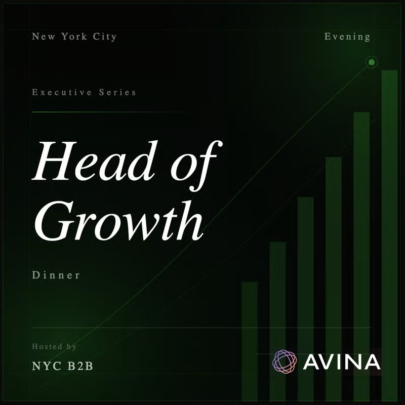 Cover art for #NYC B2B: Head of Growth Dinner — Tribeca — New York, NY