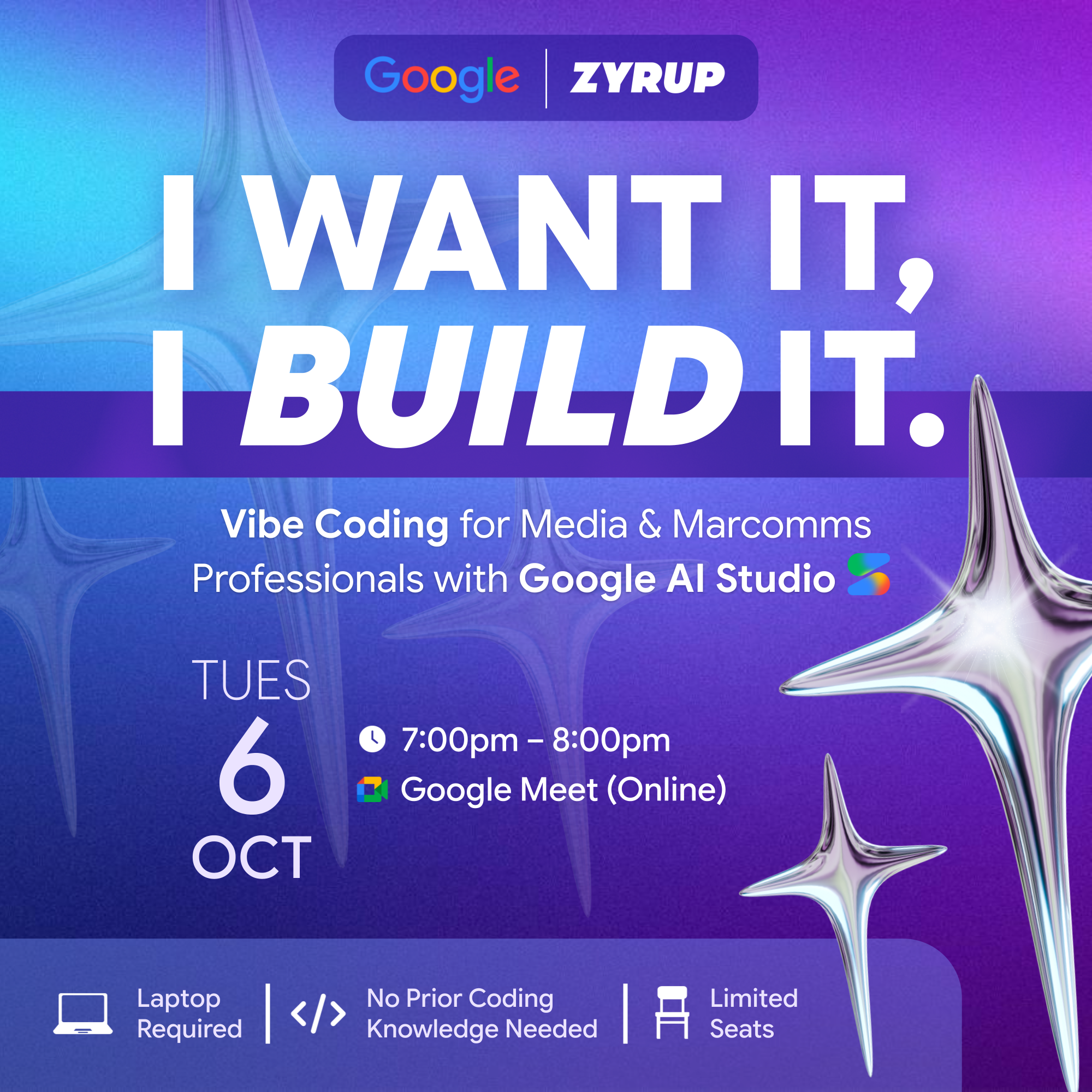 [Virtual] I Want It, I Build It: Vibe Coding for Media & Marcomms Professionals w/ Google AI Studio