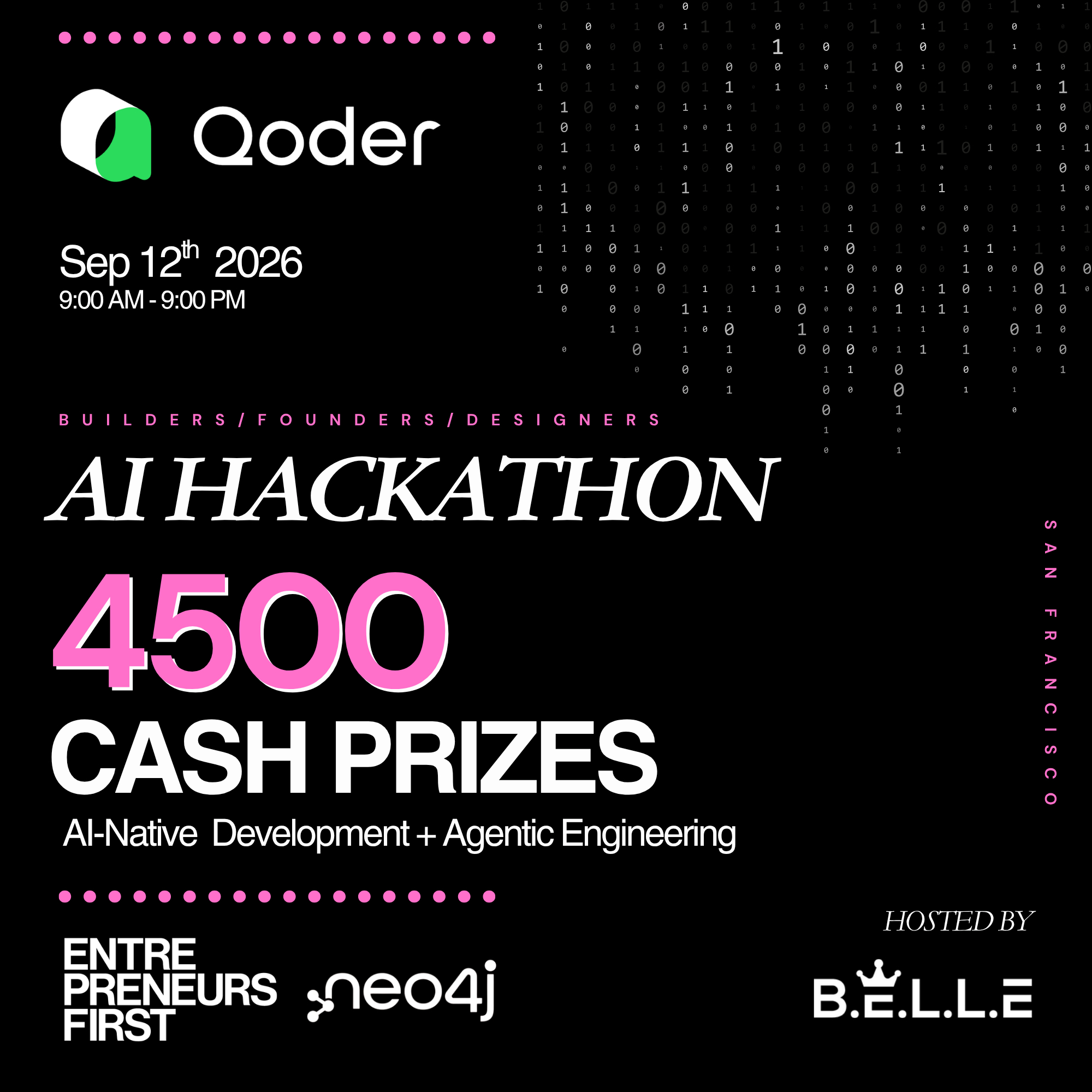 🔥 AI Hackathon with $4500 cash prizes - Qoder & Neo4j