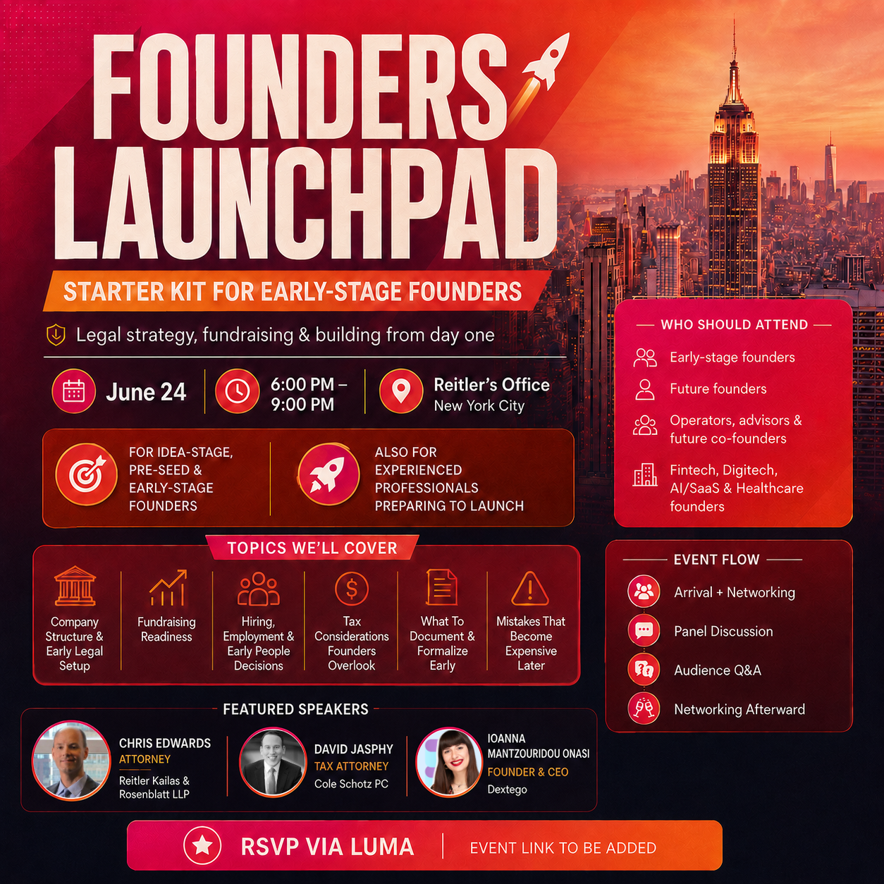 Cover art for #Founders Launchpad: Legal Strategy, Fundraising & Building Strong From the Start — Reitler Kailas & Rosenblatt
