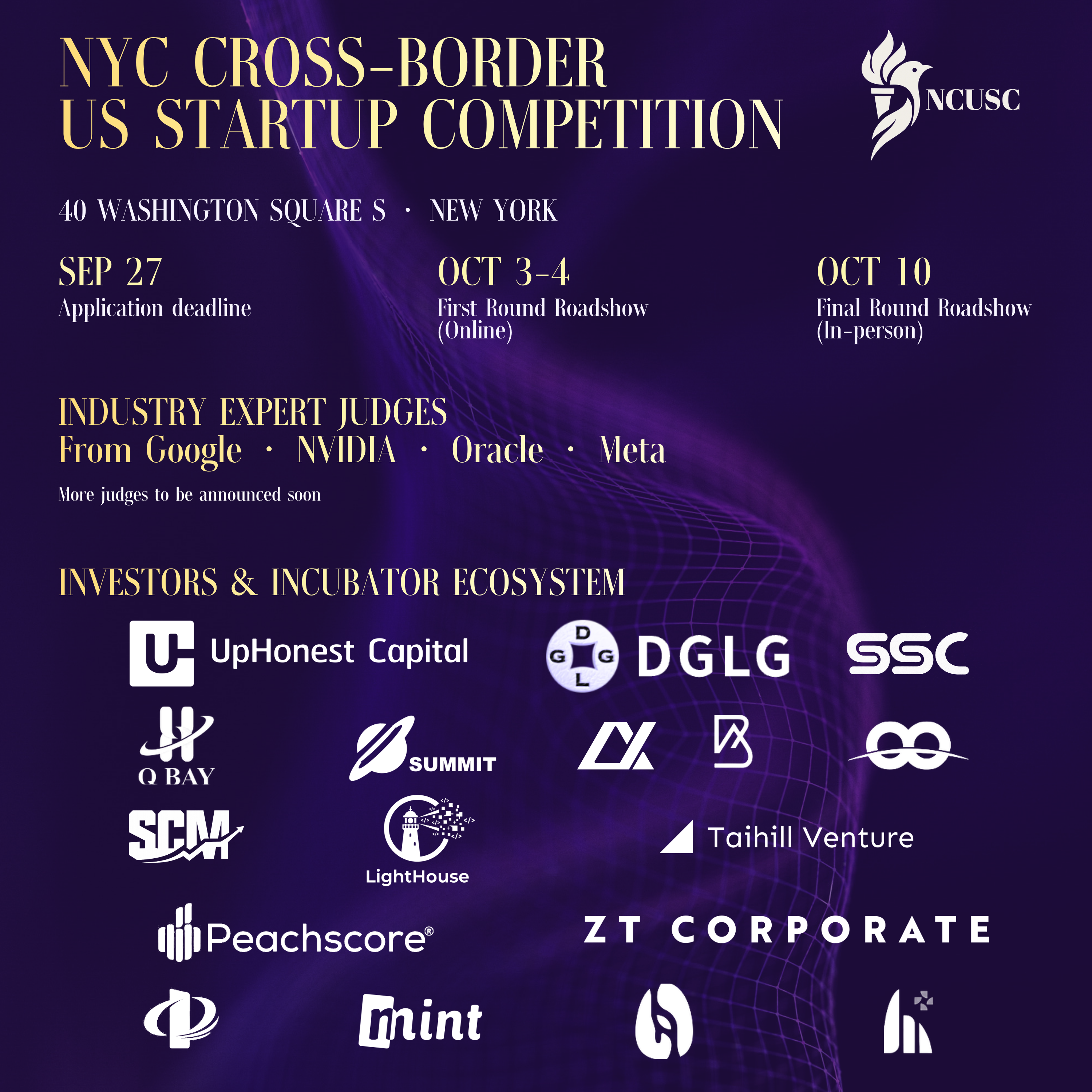 NCUSC 2026 | Sommet de l'Innovation à NYC et Compétition de Startups Transfrontalières