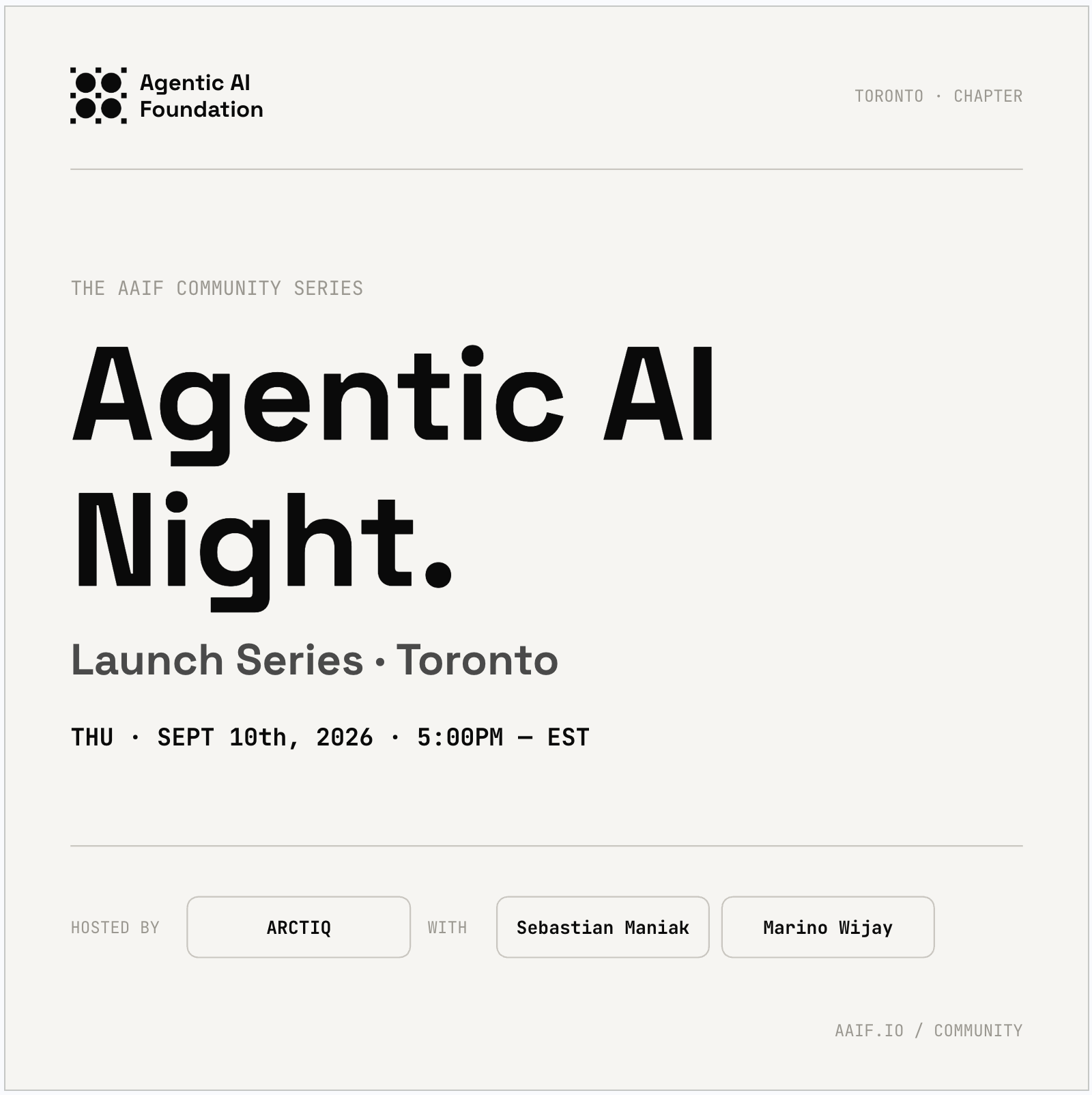 AAIF Toronto : Nuit de l'IA Agentique
